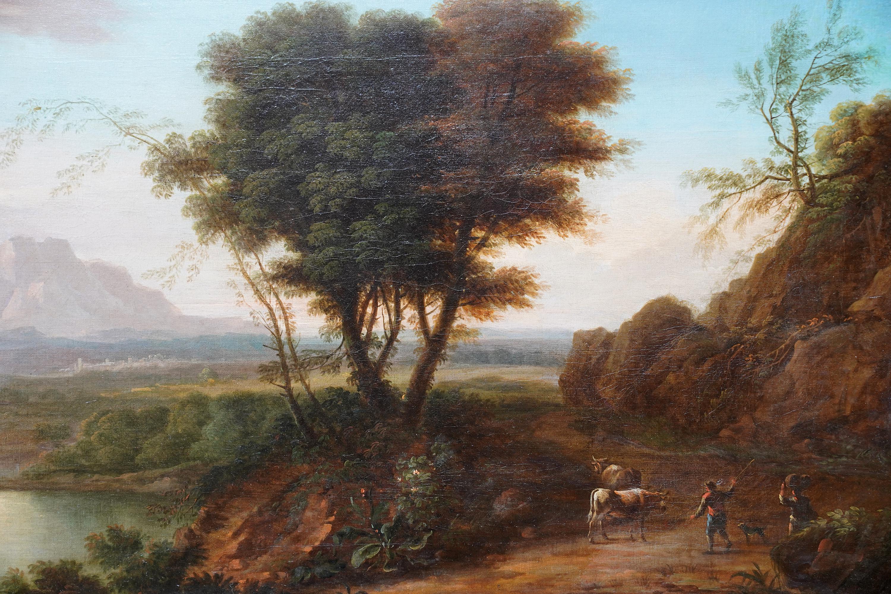 Paysage italien - Peinture à l'huile Grand Tour d'un paysage de maître néerlandais  en vente 1