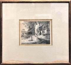 Adriaen van Ostade, A Spinner, Dutch Etching, XVII Century