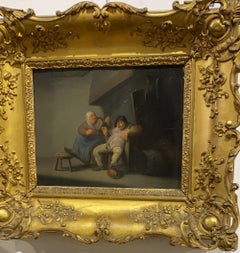 D'après Adriaen Van Ostade, école flamande du 17ème siècle, signée