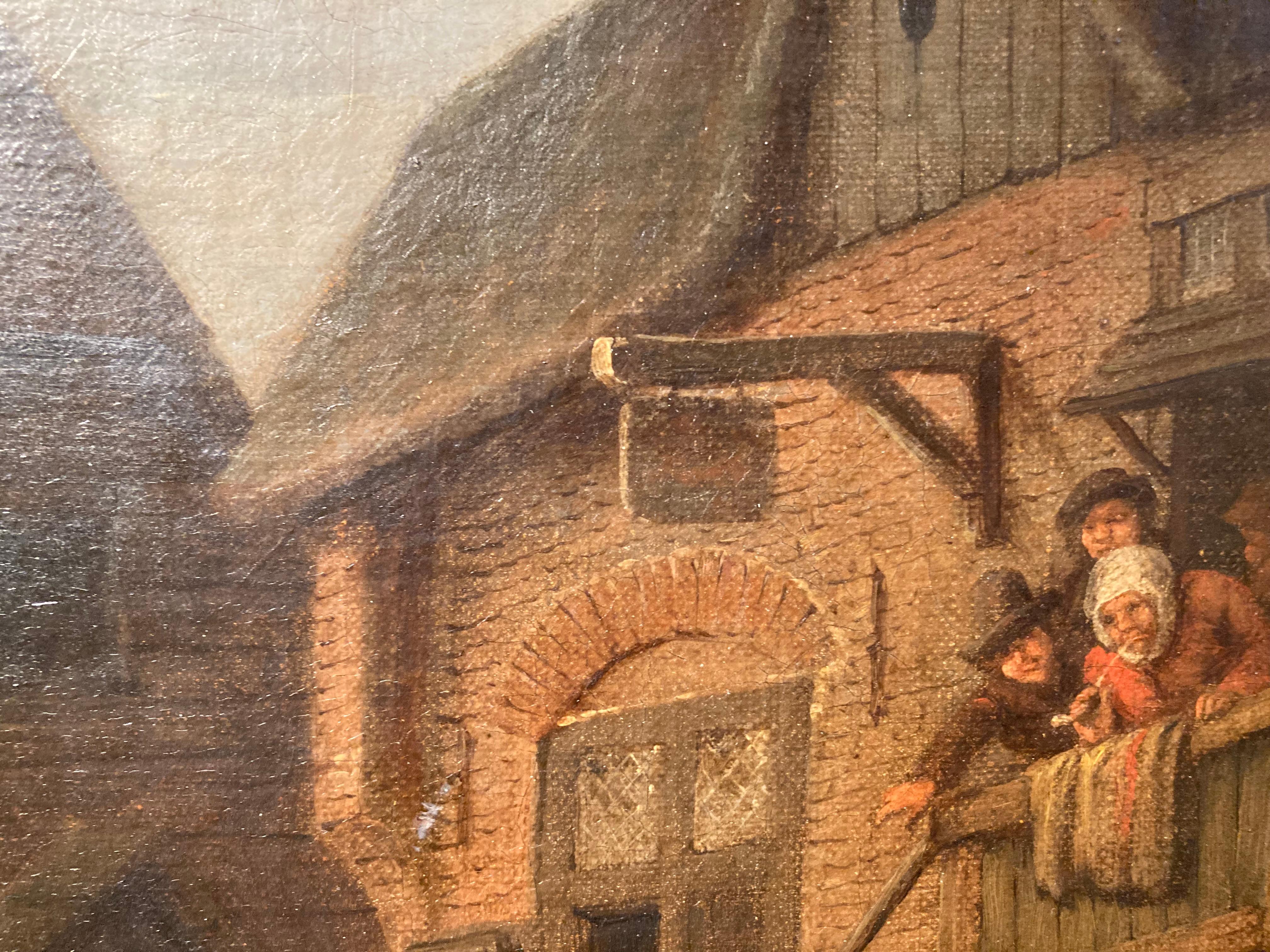 Cerchio di Adriaen o Isaac van Ostade, Contadini che ballano e bevono presso una locanda 9