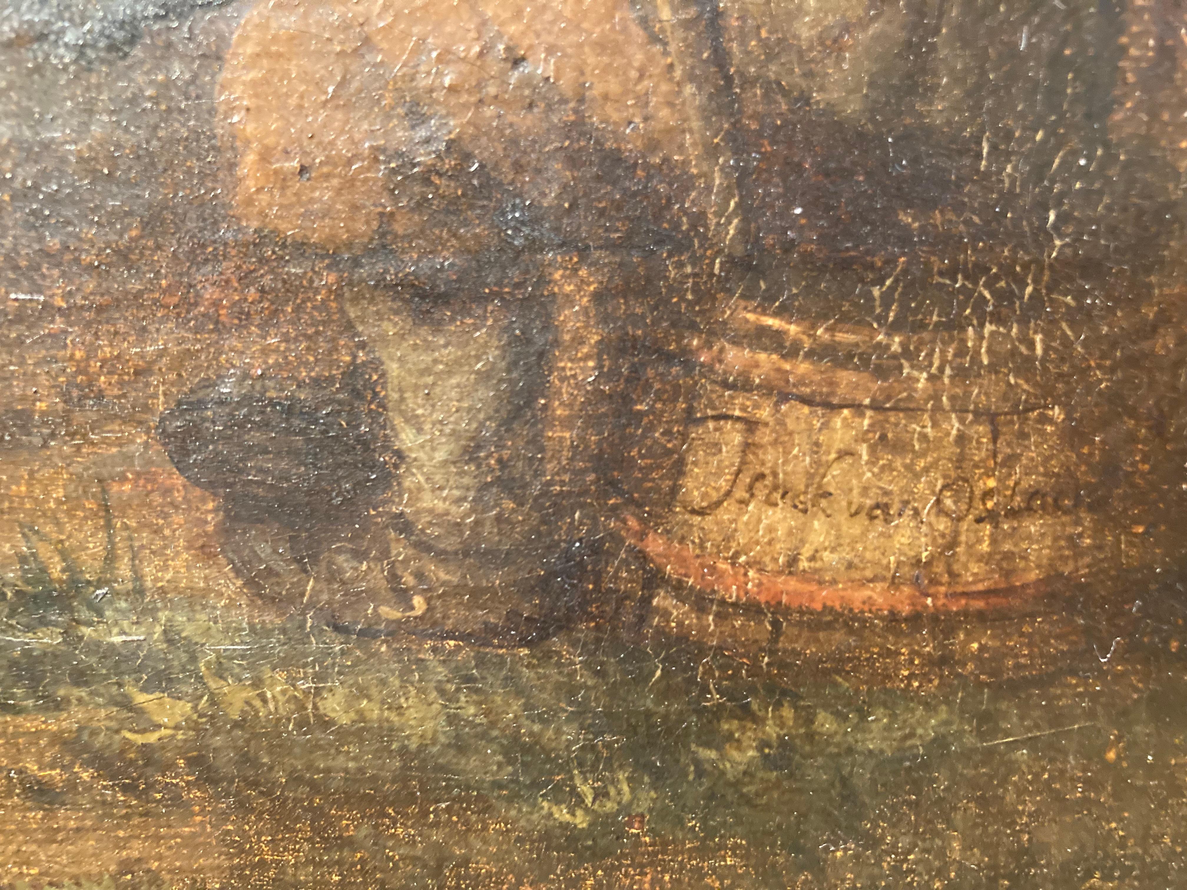 Cerchio di Adriaen o Isaac van Ostade, Contadini che ballano e bevono presso una locanda 14