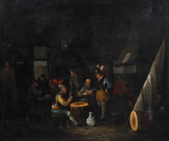 Style de Adriaen van Ostade (1610-1685) - Huile du XIXe siècle, Cartes à jouer