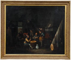 Style de Adriaen van Ostade (1610-1685) - Huile du XIXe siècle, Cartes à jouer