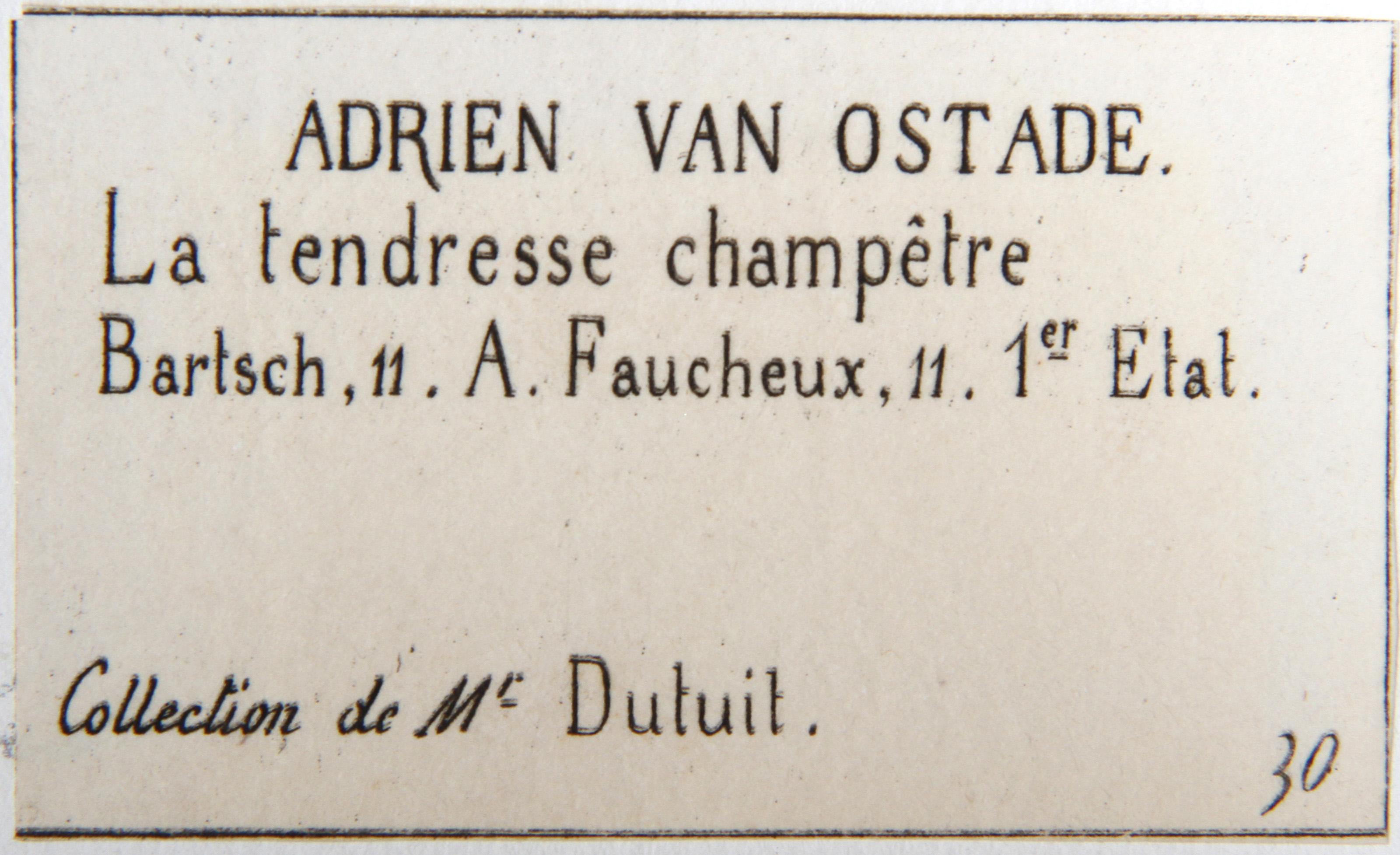 La Tendresse Champetre, Heliogravur von Adriaen van Ostade im Angebot 1