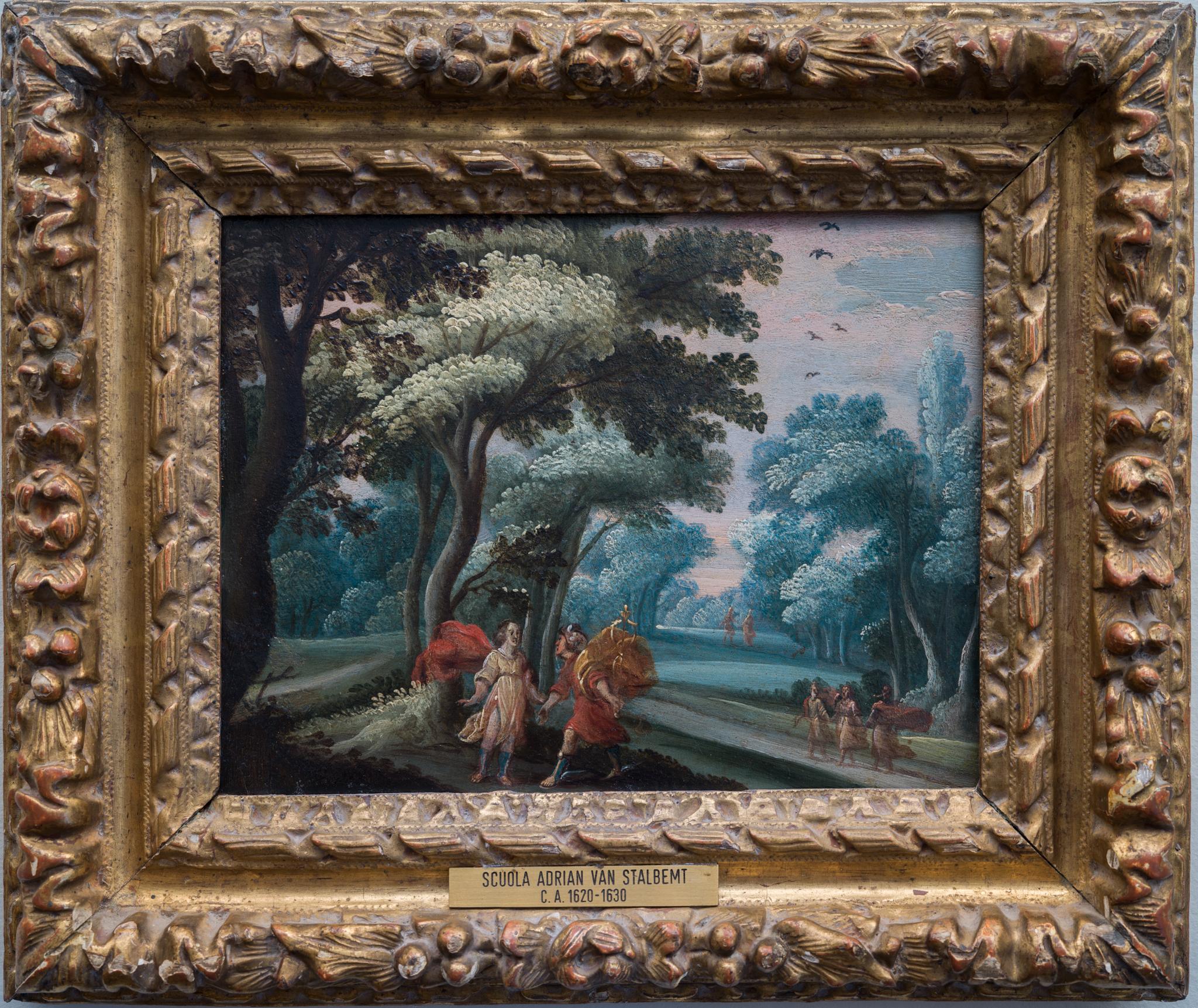 Landscape Painting Adriaen van Stalbemt - Scène mythologique du 17e siècle