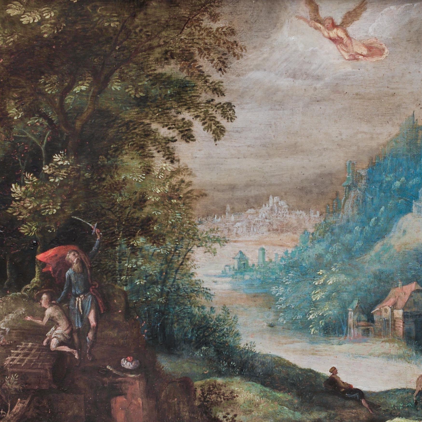 Abraham und die Hingabe seines Sohnes Isaac von Adriaen Van Stalbemt, um 1605-1610 (Alte Meister), Painting, von Adriaen van Stalbemt