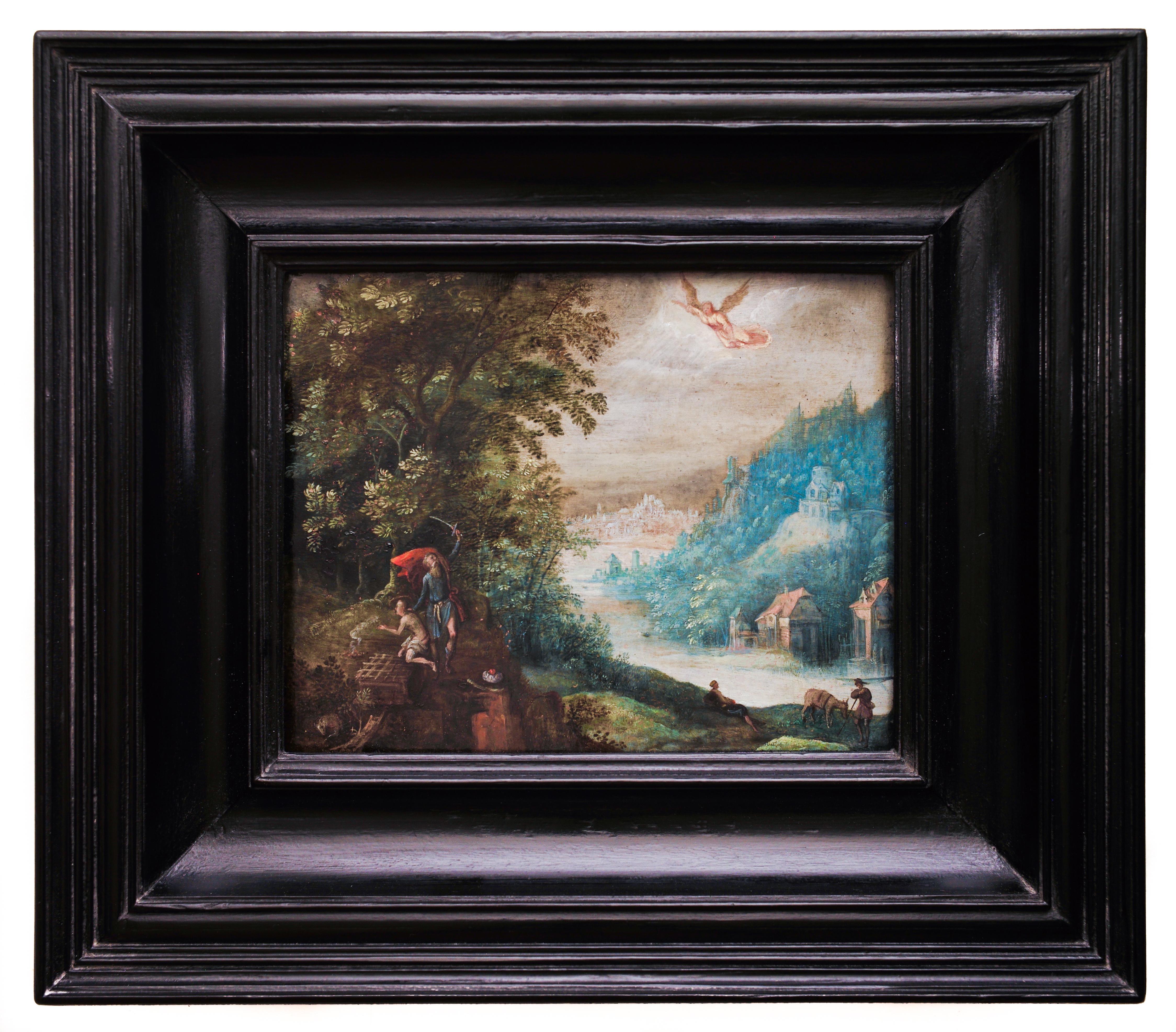 Adriaen van Stalbemt Landscape Painting – Abraham und die Hingabe seines Sohnes Isaac von Adriaen Van Stalbemt, um 1605-1610