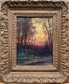 "Sunset" by Adriaenssens Fernand, Antwerp 1859 – 1944, Belgian Painter, Signed