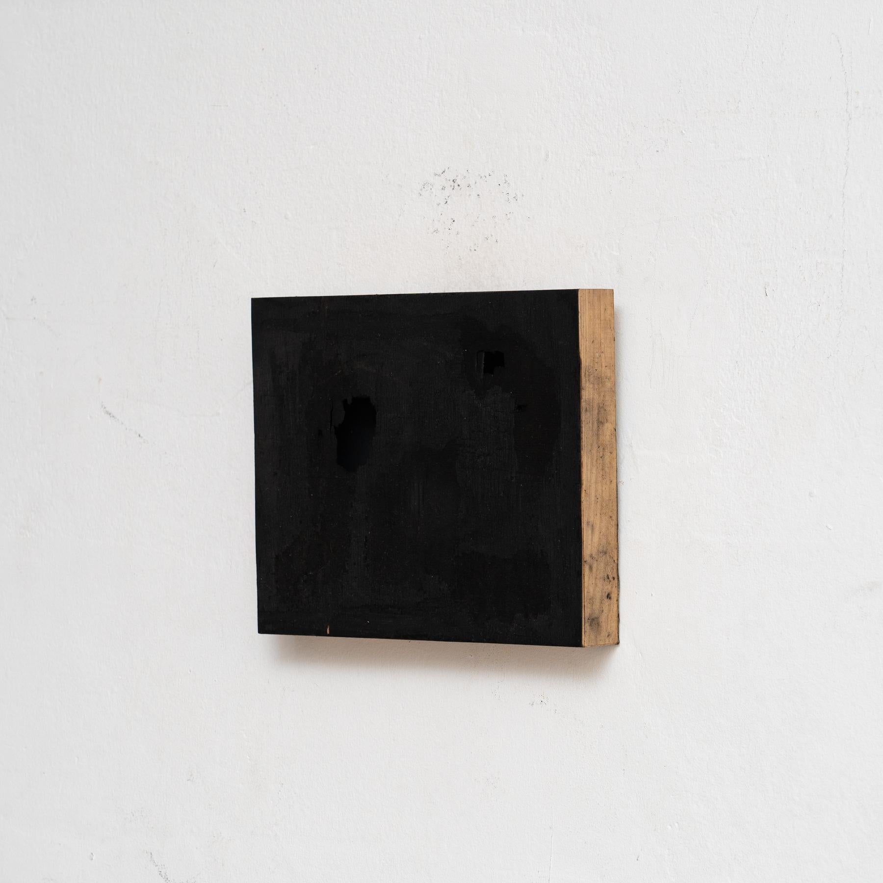 Adrian Abstrakte Schwarze Farbe auf Holz, ca. 2017 (Moderne) im Angebot