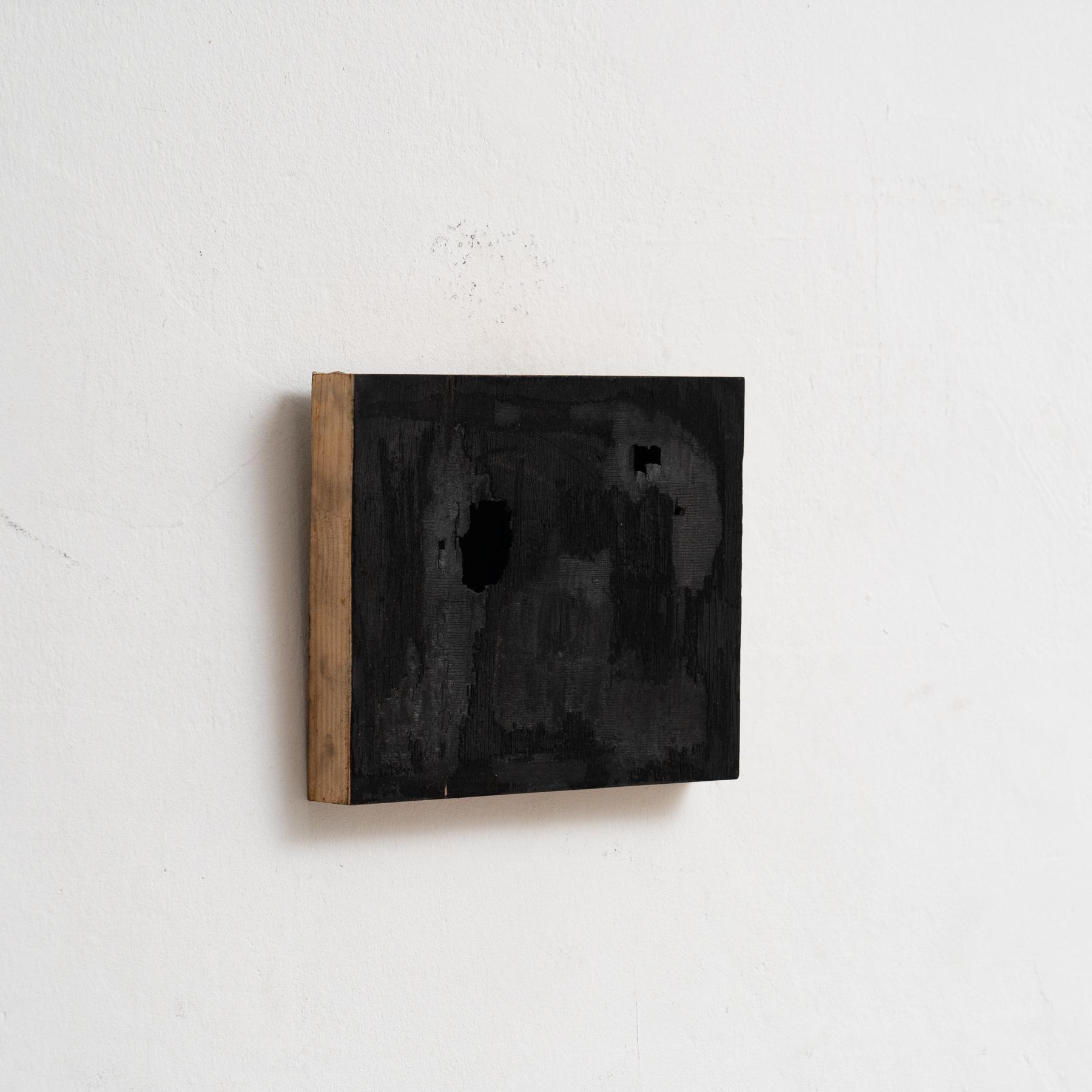 Adrian Abstrakte Schwarze Farbe auf Holz, ca. 2017 (Spanisch) im Angebot