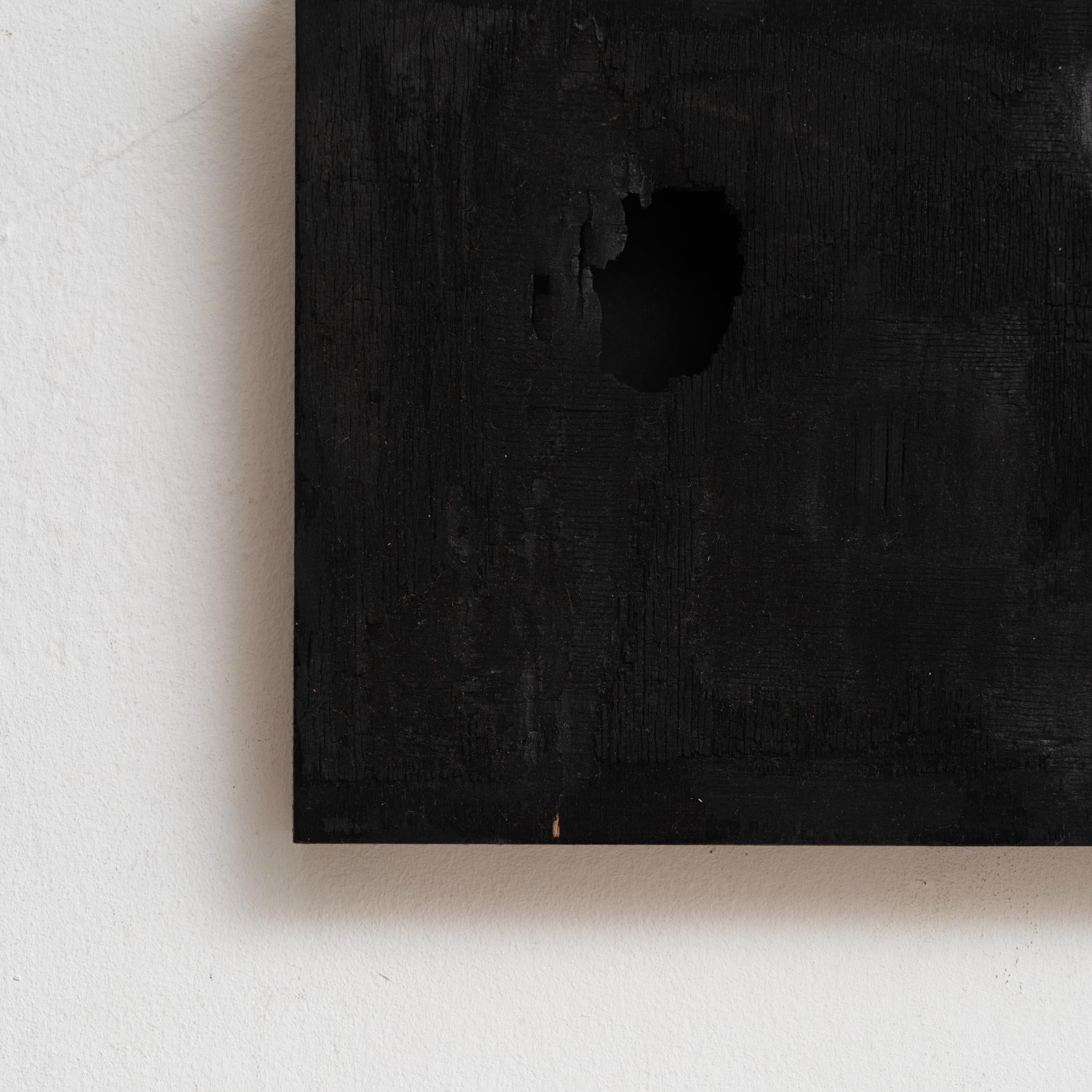 Adrian Abstrakte Schwarze Farbe auf Holz, ca. 2017 (21. Jahrhundert und zeitgenössisch) im Angebot