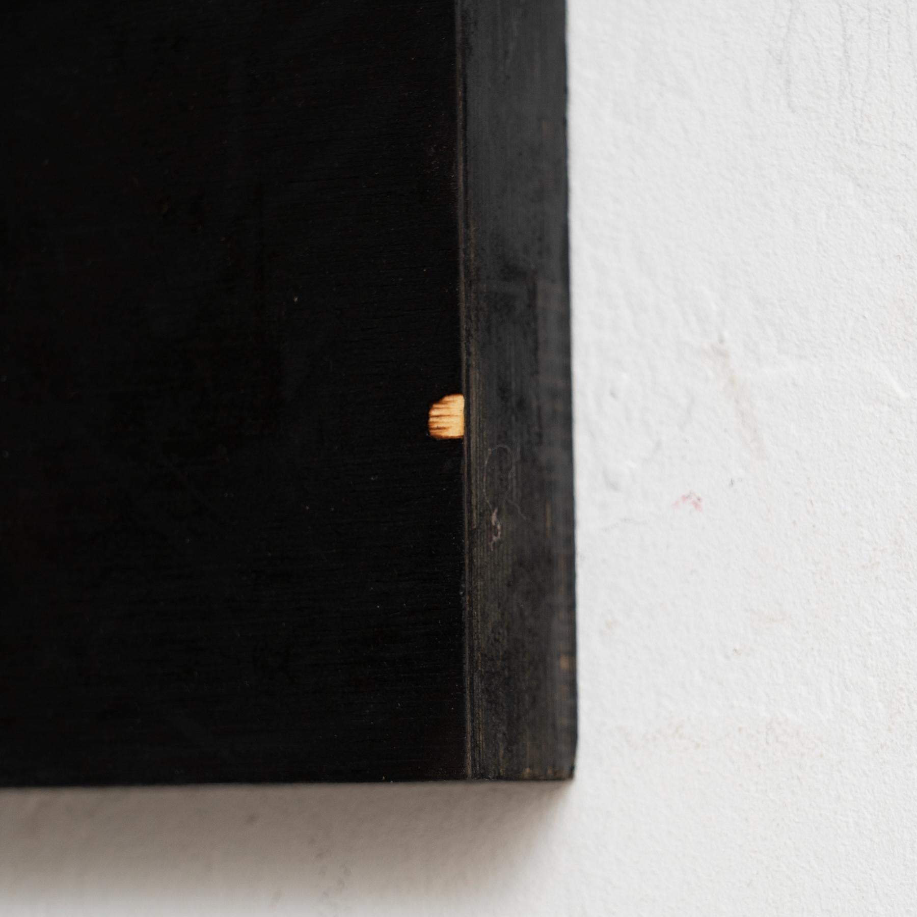 Adrian Abstracto Pintura Negra sobre Madera, circa 2017 en venta 2