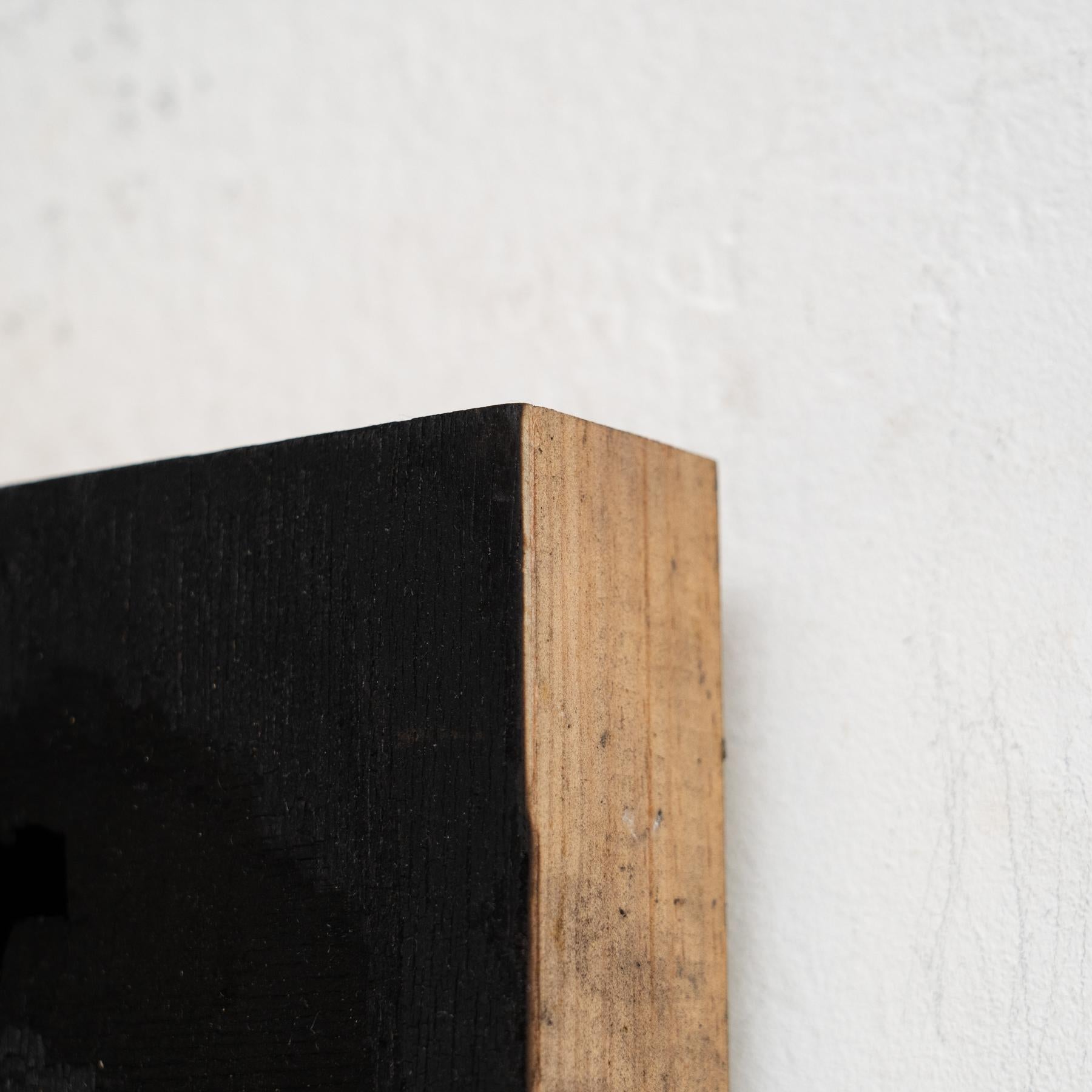 Adrian Abstrakte Schwarze Farbe auf Holz, ca. 2017 im Angebot 3