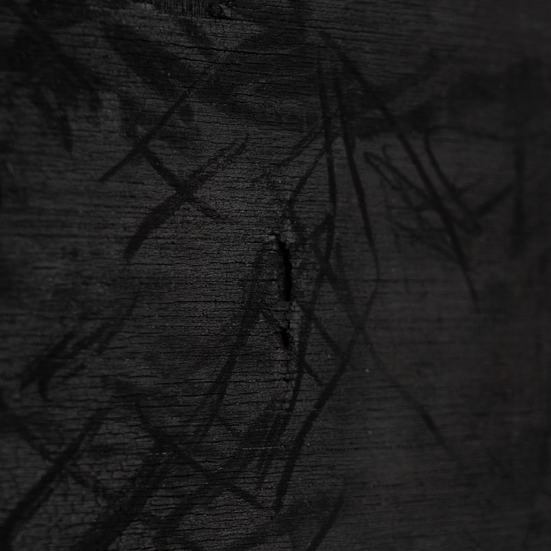 Adrian Abstracto Pintura Negra sobre Madera, circa 2017 en venta 3