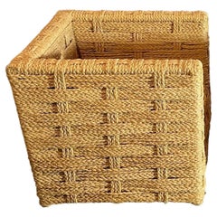 Adrian Audoux und Frida Minnet, seltenes Vintage  Handgeflochtener Würfel aus Bast