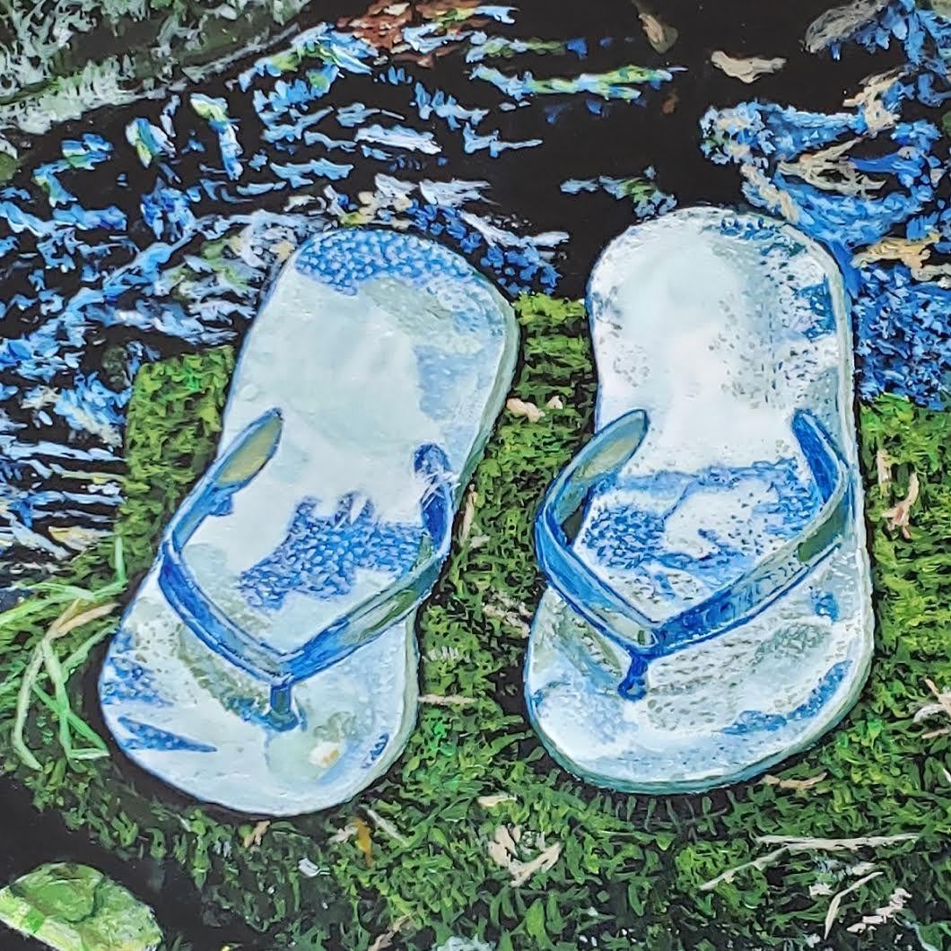 Sommer-Retreat, Gemälde, Acryl auf MDF-Platte im Angebot 2