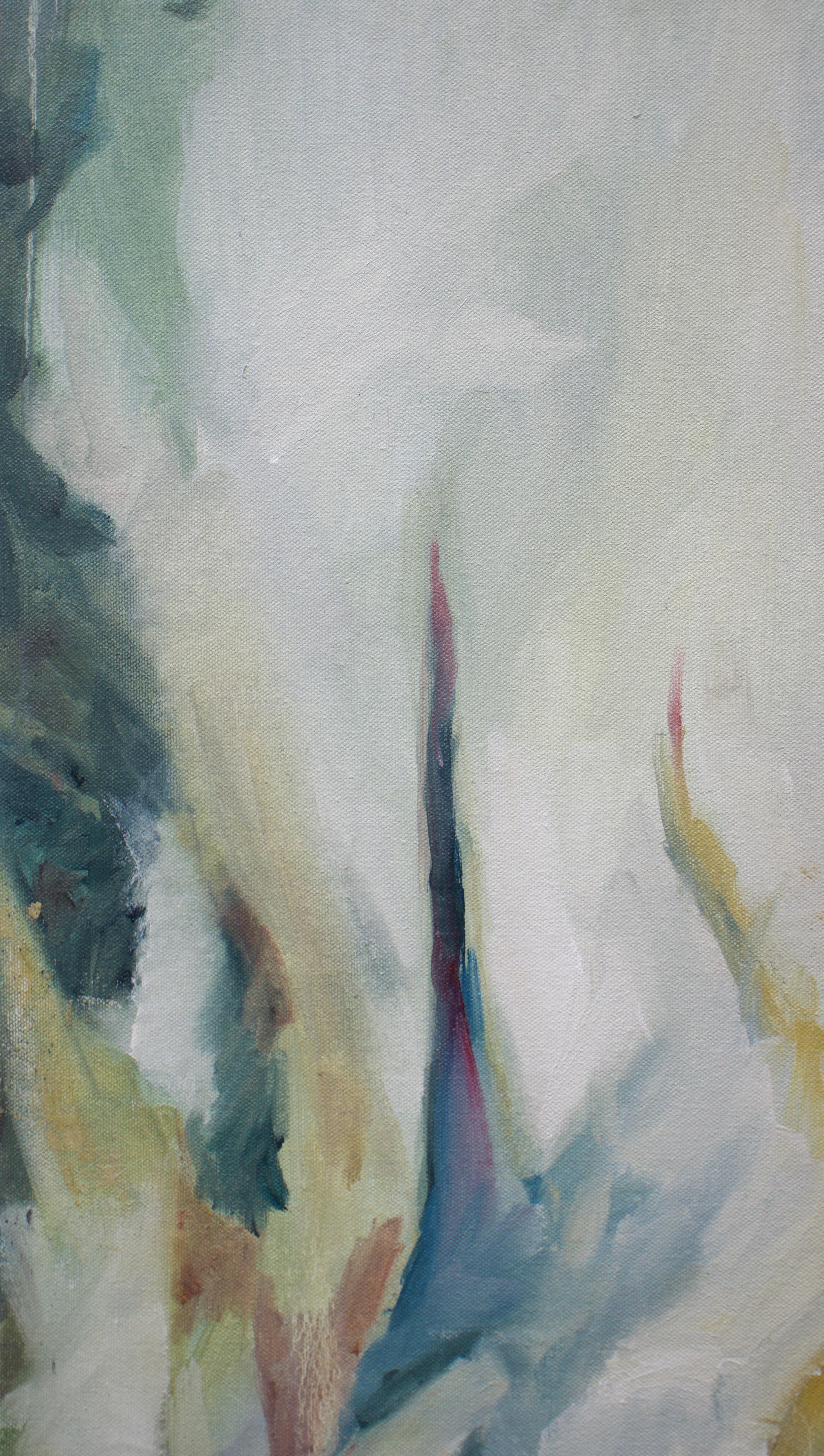 Orotina - Gestural Abstract Painting with Green tones For Sale 2