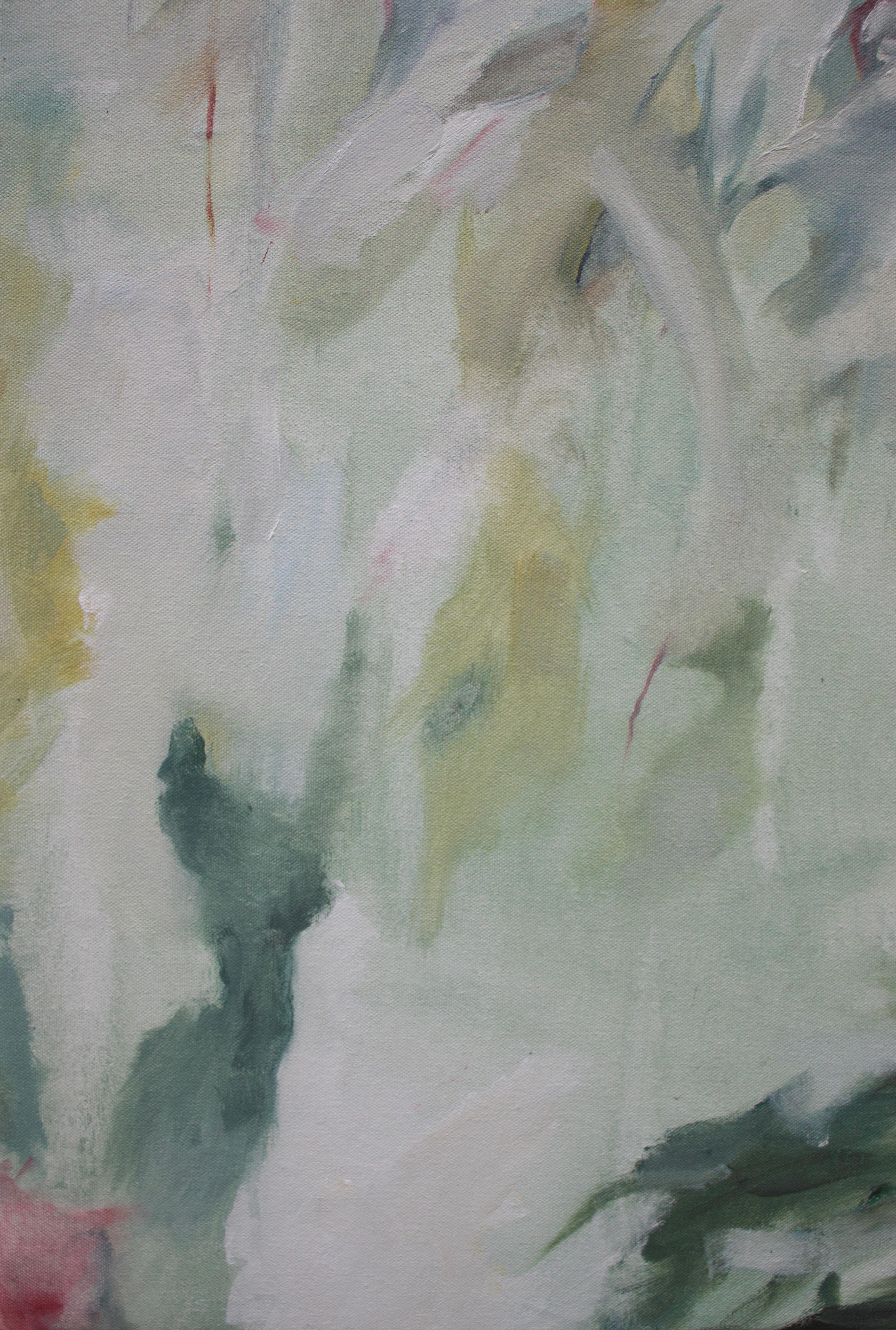 Orotina - Gestural Abstract Painting with Green tones For Sale 3