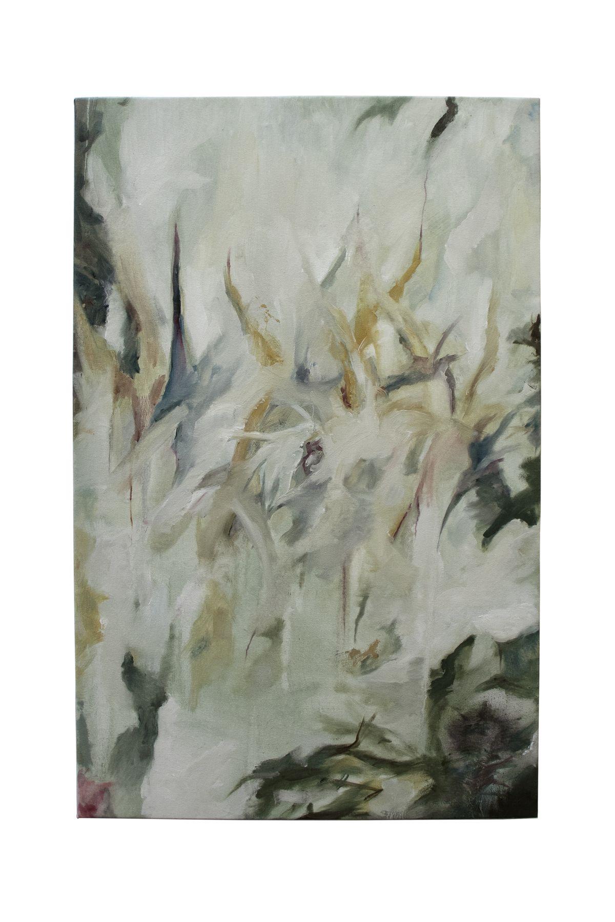Orotina - Gestural Abstract Painting with Green tones