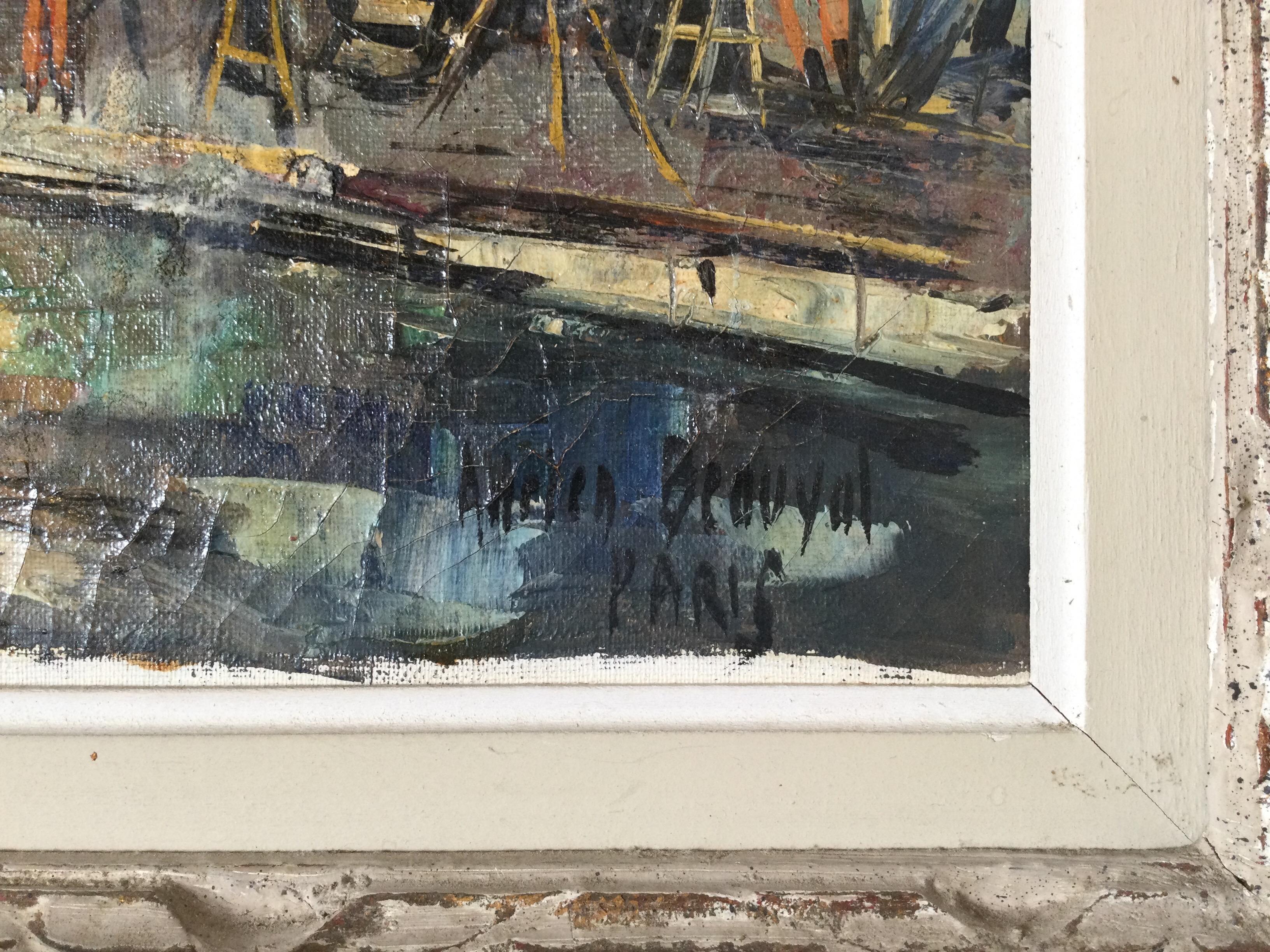 Adrian Beauval „Montmartre Paris“ Öl auf Leinwand Signiert (20. Jahrhundert) im Angebot