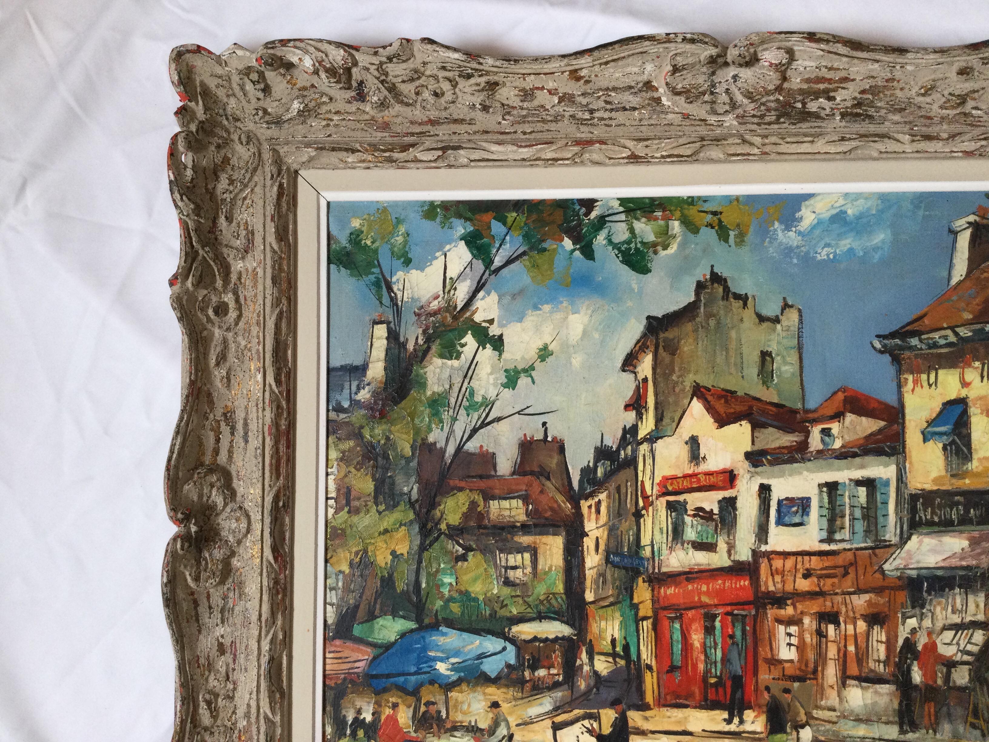 Adrian Beauval „Montmartre Paris“ Öl auf Leinwand Signiert im Angebot 2