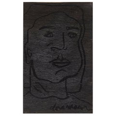 Adrian Black Portrait of Dora Maar Painting on Wood, 2017, Free Shipping