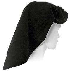 Adrian Black Silk Velvet Snood Hat   Museums collectors