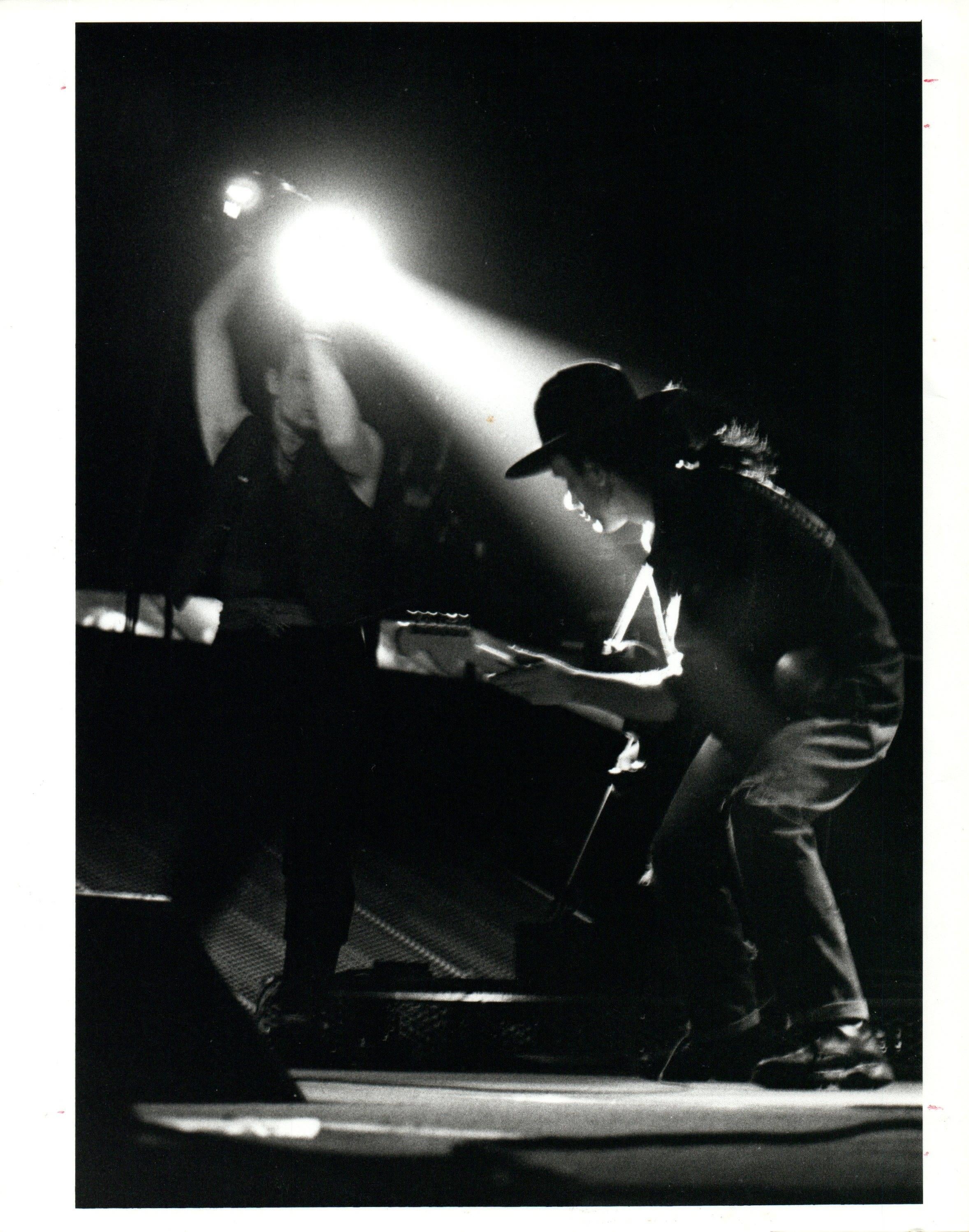 Adrian Boot Portrait Photograph - U2 on Stage Vintage Original Photograph