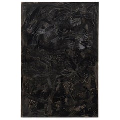 Adrian Contemporary Abstract Black Mix-Media Large Painting