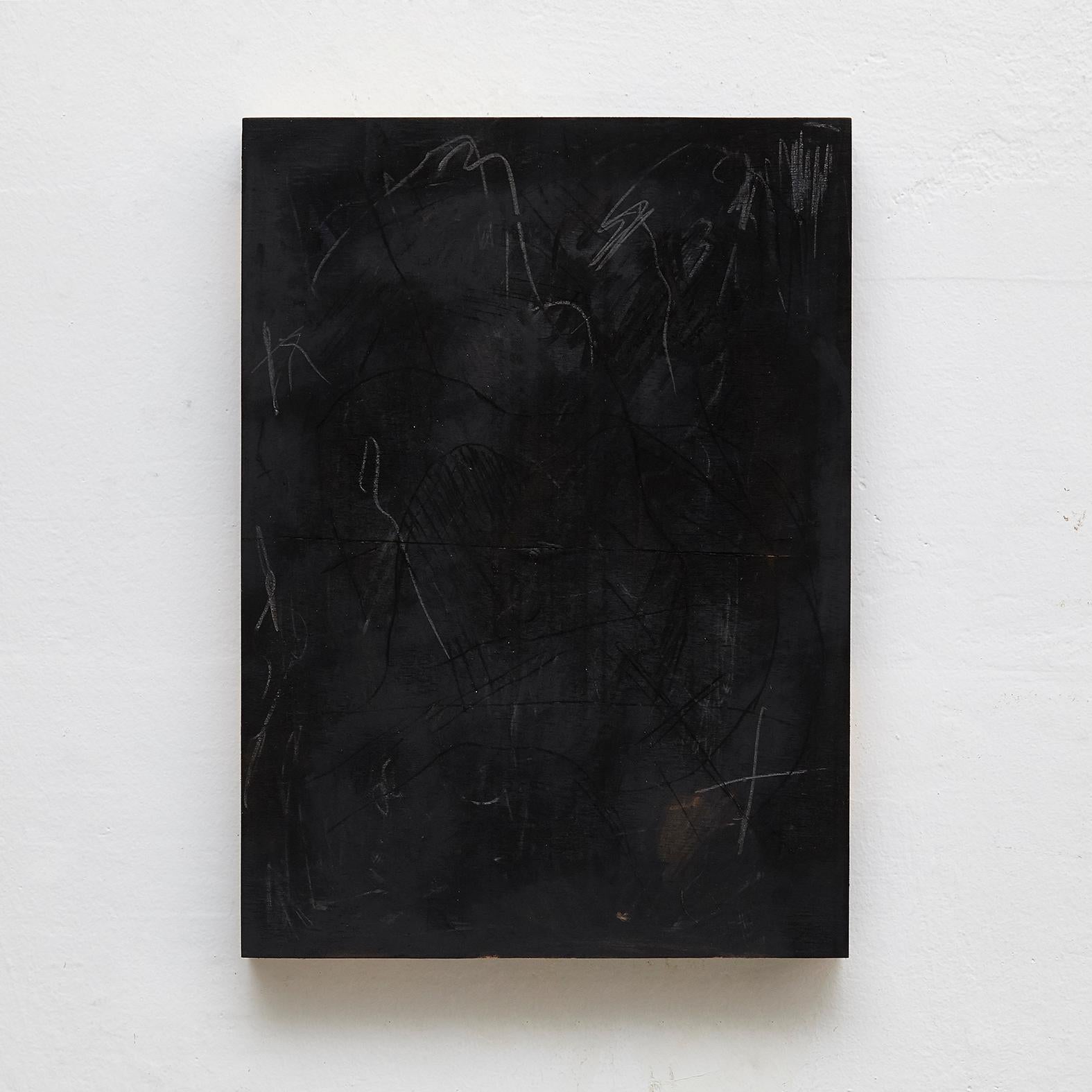 Adrian Zeitgenössisches abstraktes Gemälde auf Holz, 2017 (Spanisch) im Angebot
