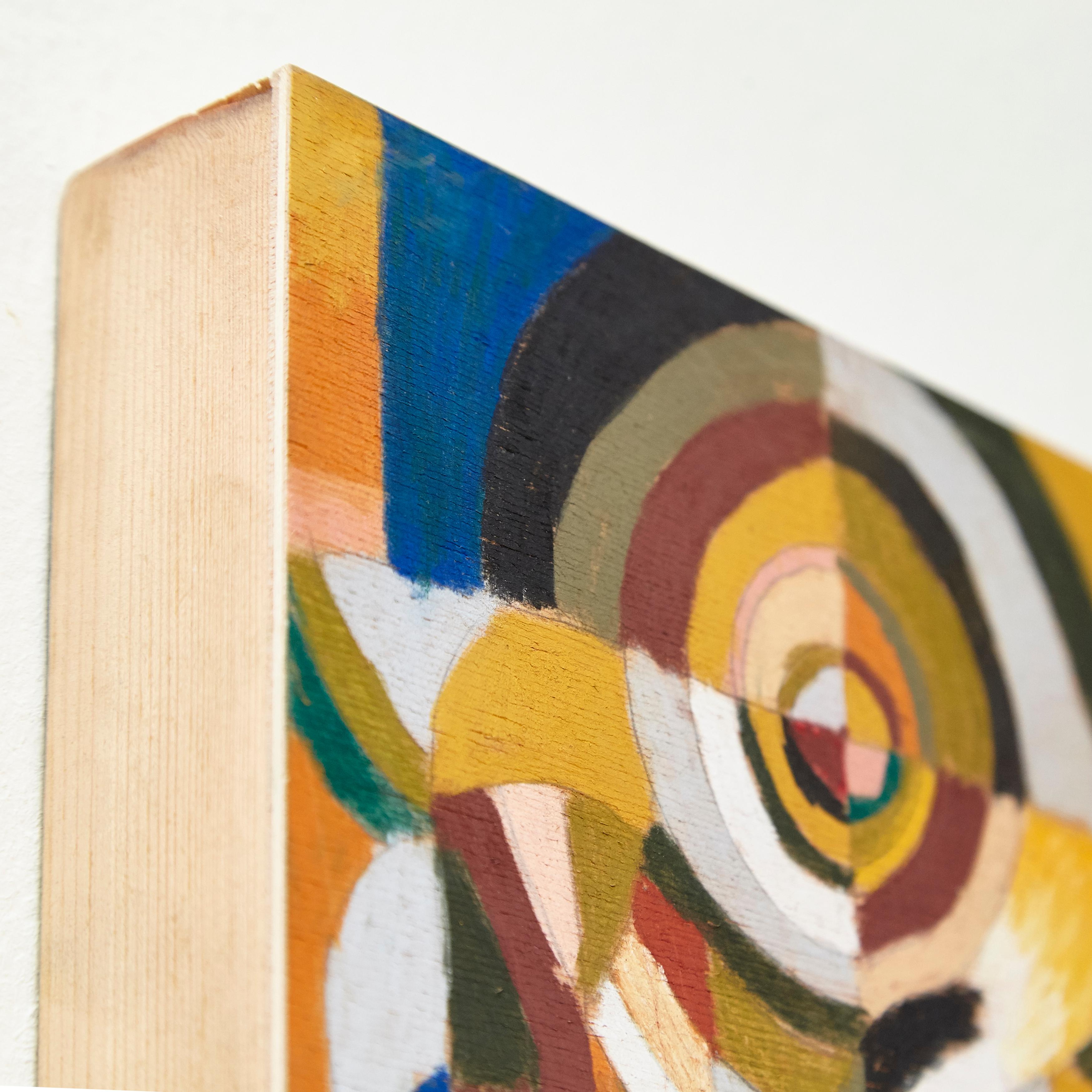 Adrian Zeitgenössisches abstraktes Gemälde auf Holz, 2017 im Angebot 1