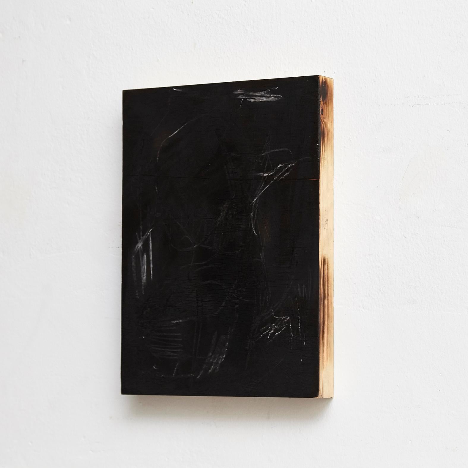 Adrian Zeitgenössisches abstraktes Gemälde auf Holz, 2017, kostenloser Versand (Moderne der Mitte des Jahrhunderts) im Angebot