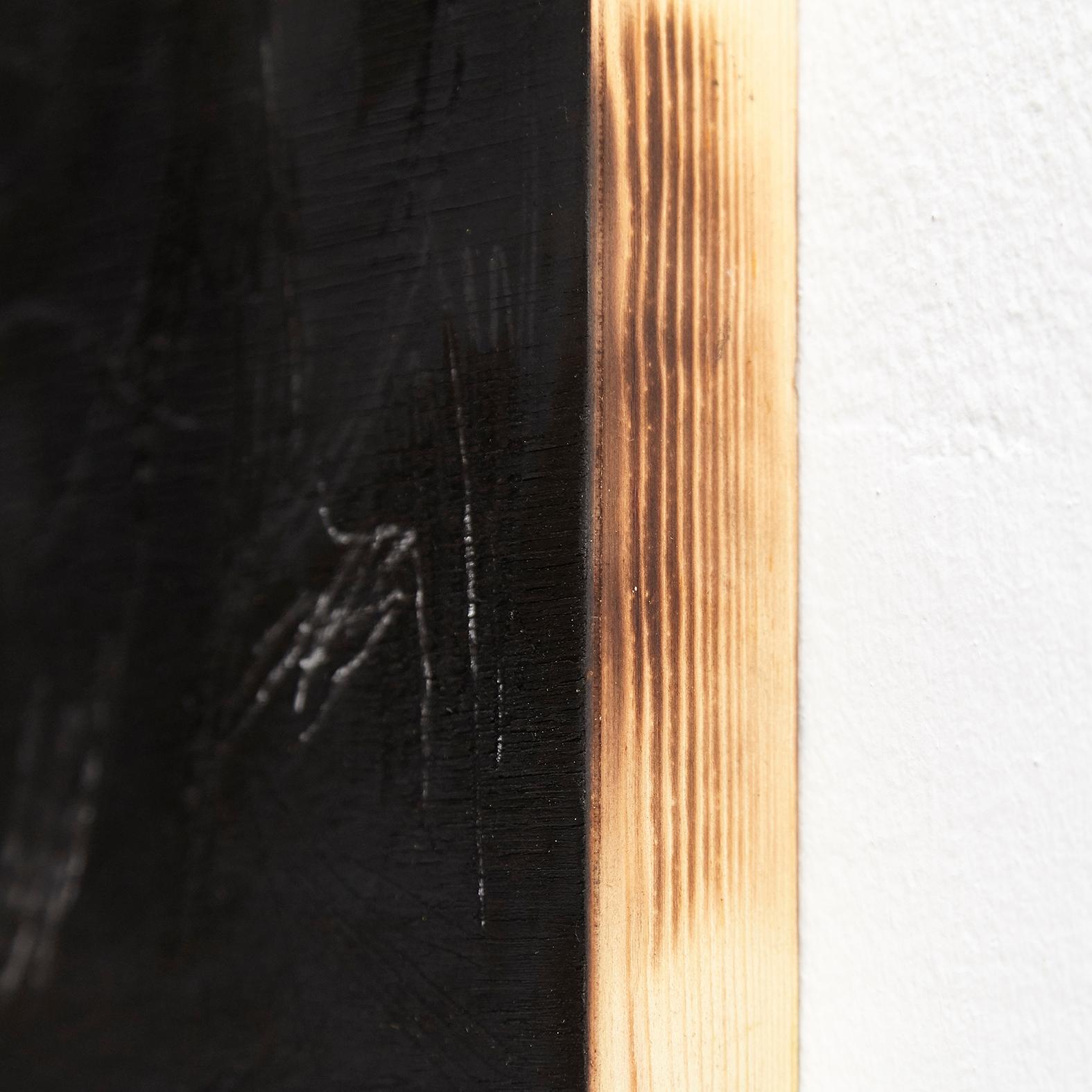 Adrian Zeitgenössisches abstraktes Gemälde auf Holz, 2017, kostenloser Versand (21. Jahrhundert und zeitgenössisch) im Angebot