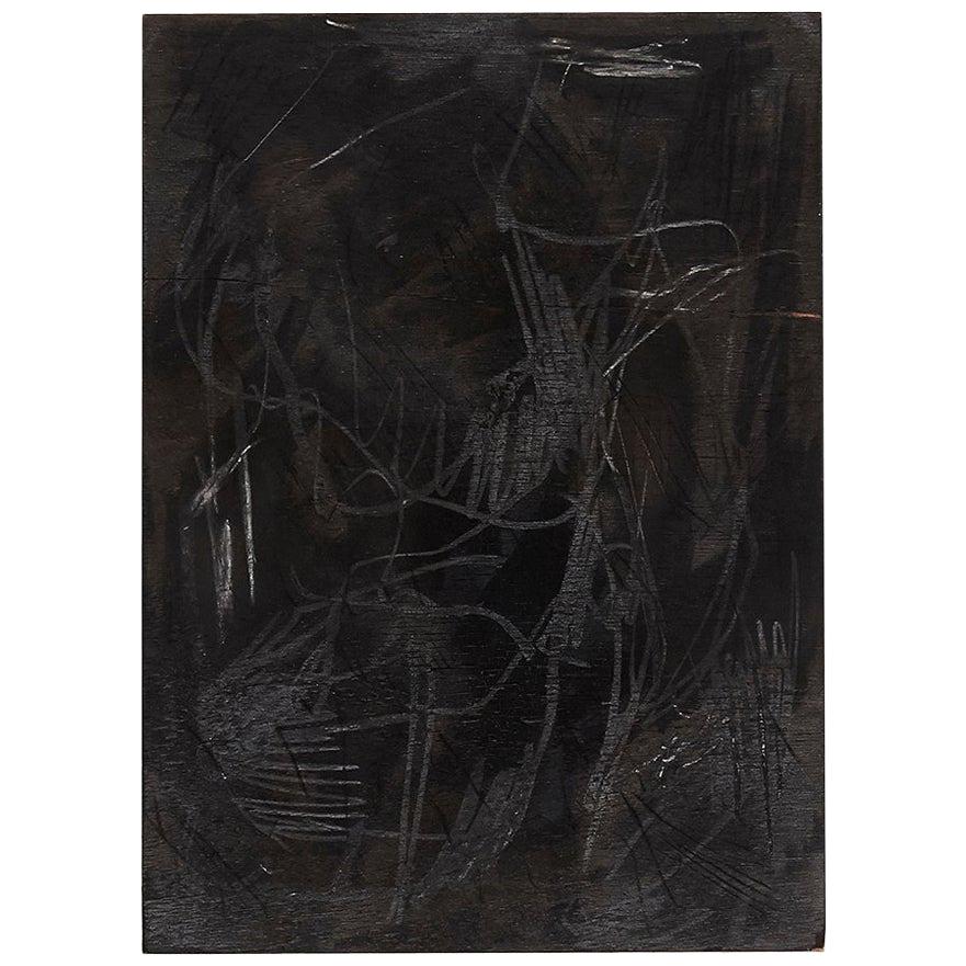 Adrian Contemporary Abstract Painting on Wood, 2017, Free Shipping For Sale