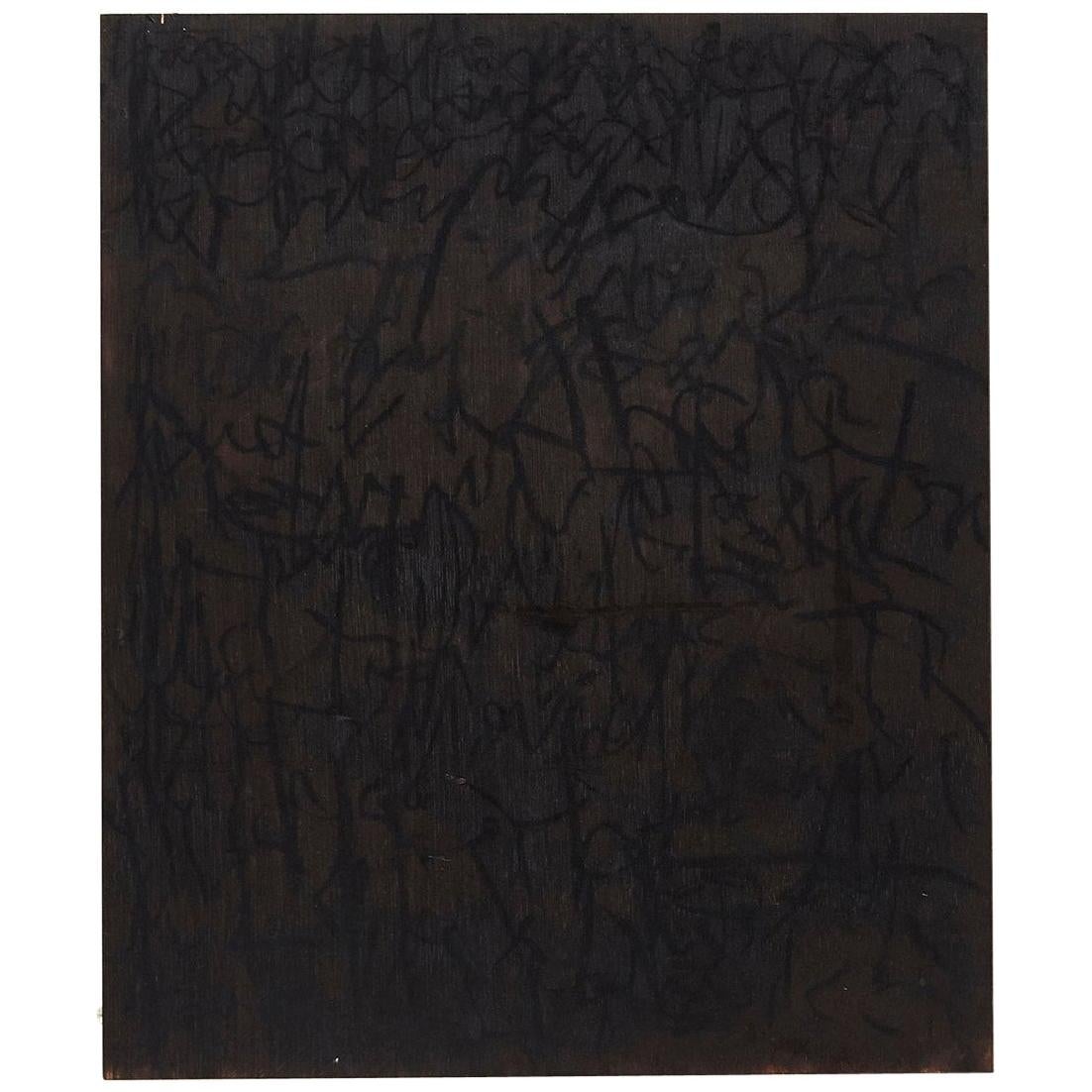 Adrian Zeitgenössisches abstraktes Gemälde auf Holz, 2018