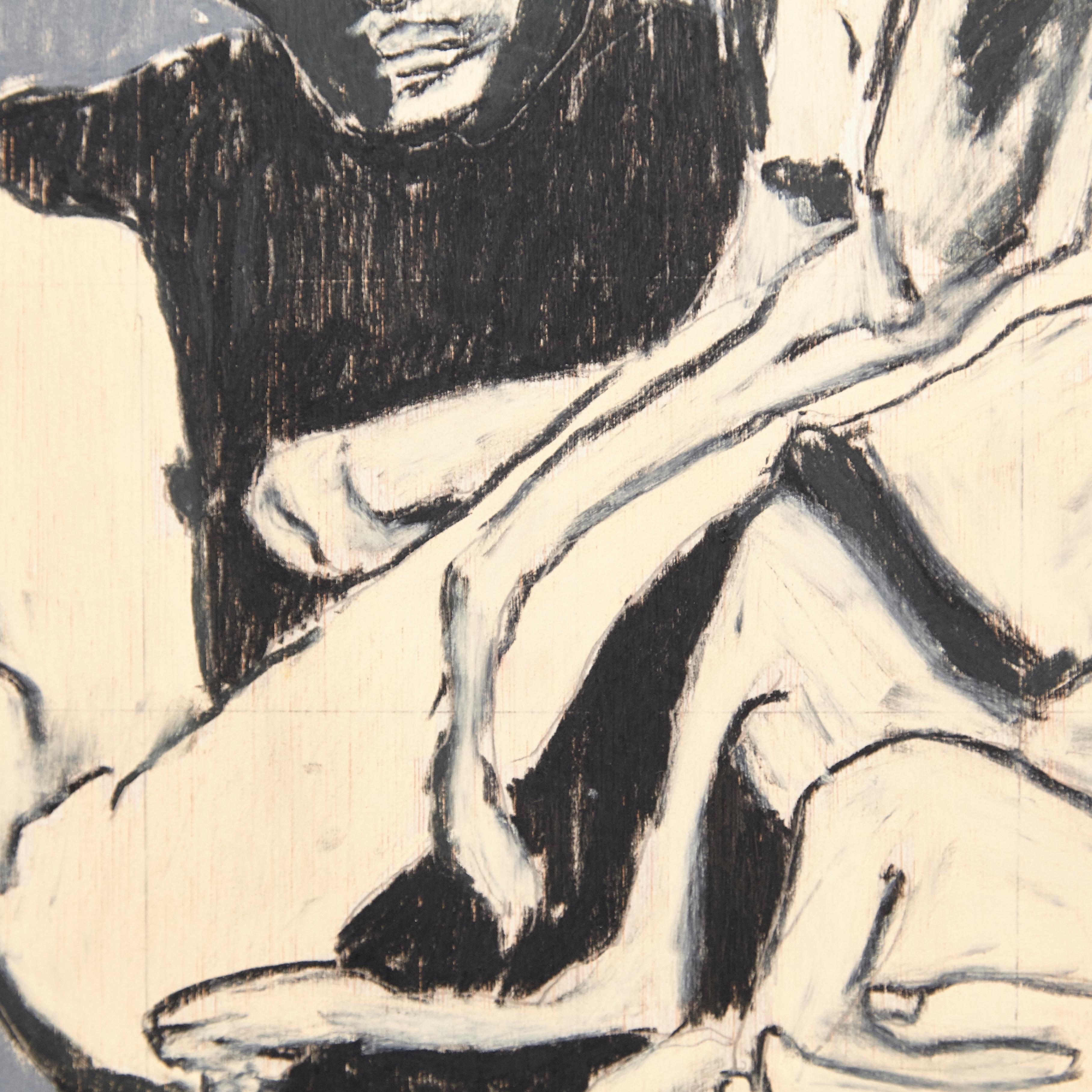 XXI secolo e contemporaneo Adrian Pittura astratta contemporanea su Wood, 2019 in vendita
