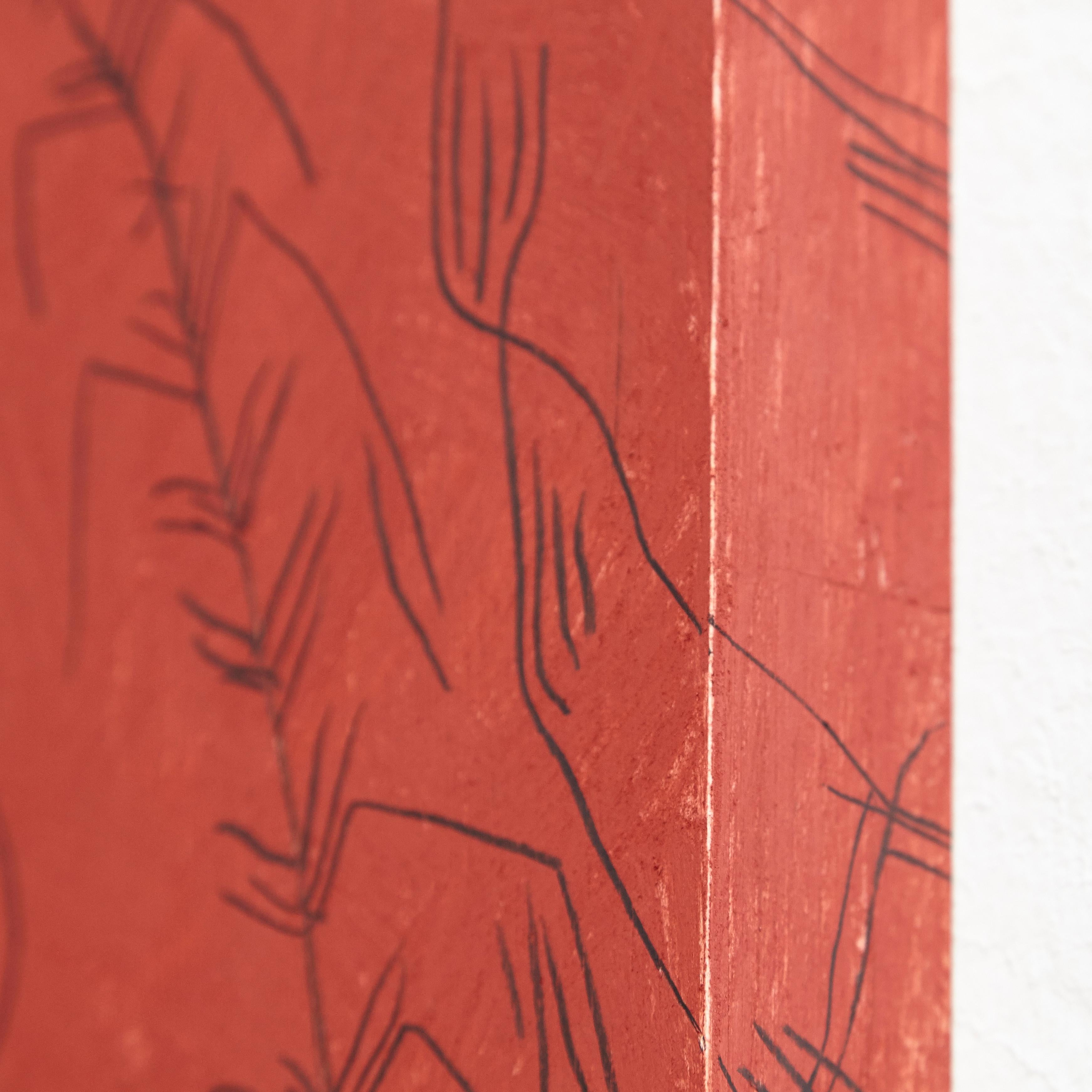 Peinture abstraite contemporaine sur bois, Adrian, 2019 en vente 2
