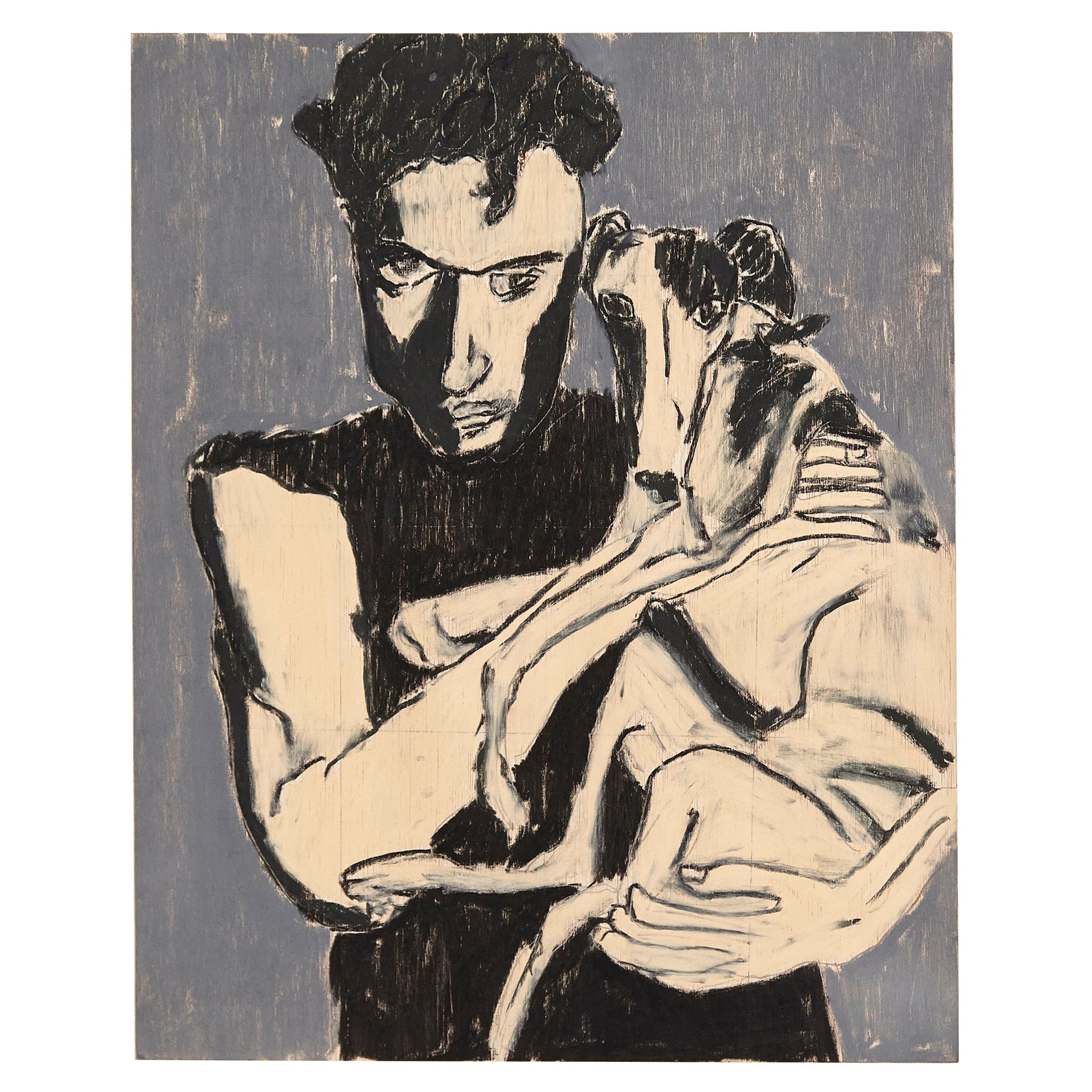 Adrian Contemporary Abstract Painting on Wood, 2019