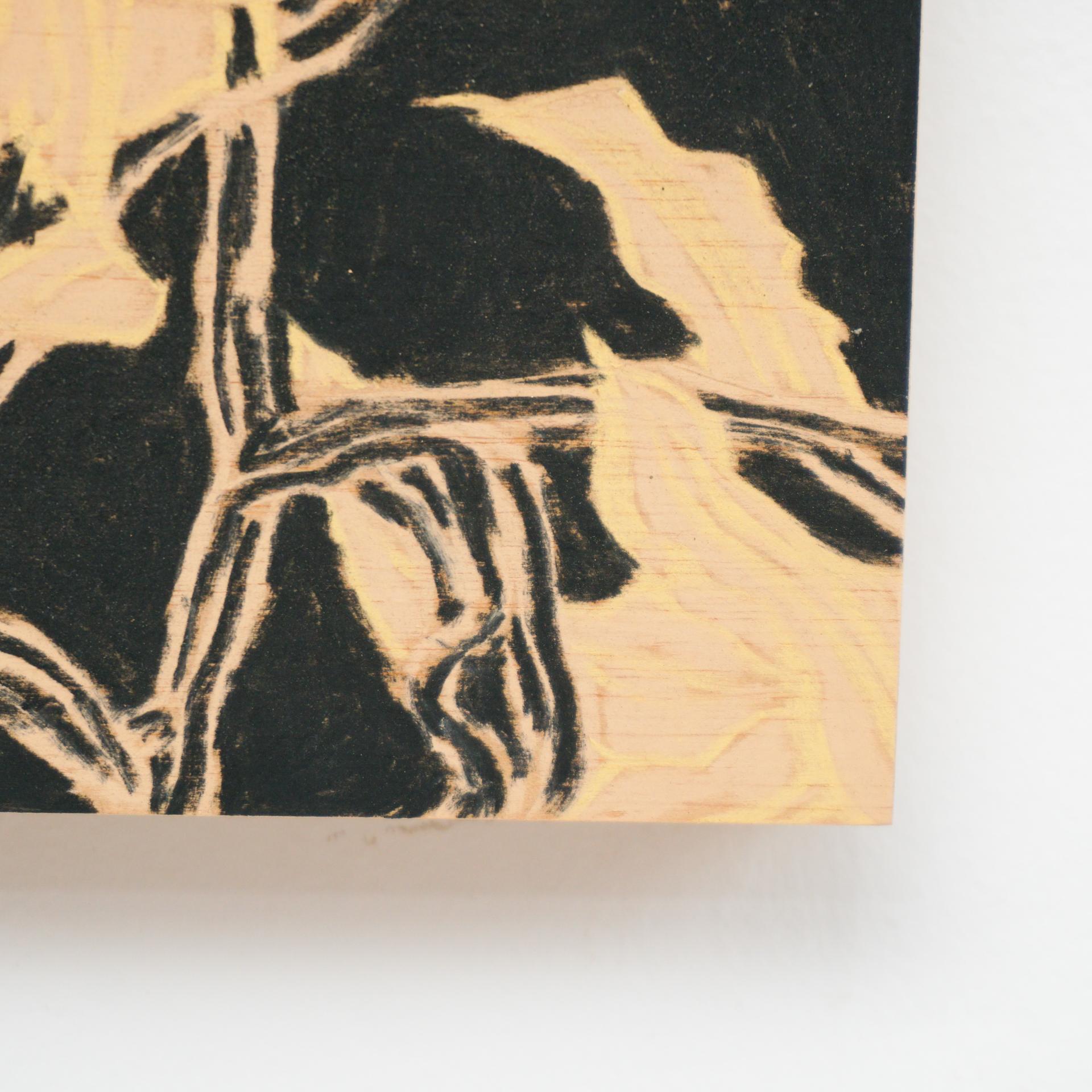 Peinture abstraite contemporaine sur bois, Adrian, 2020 en vente 3