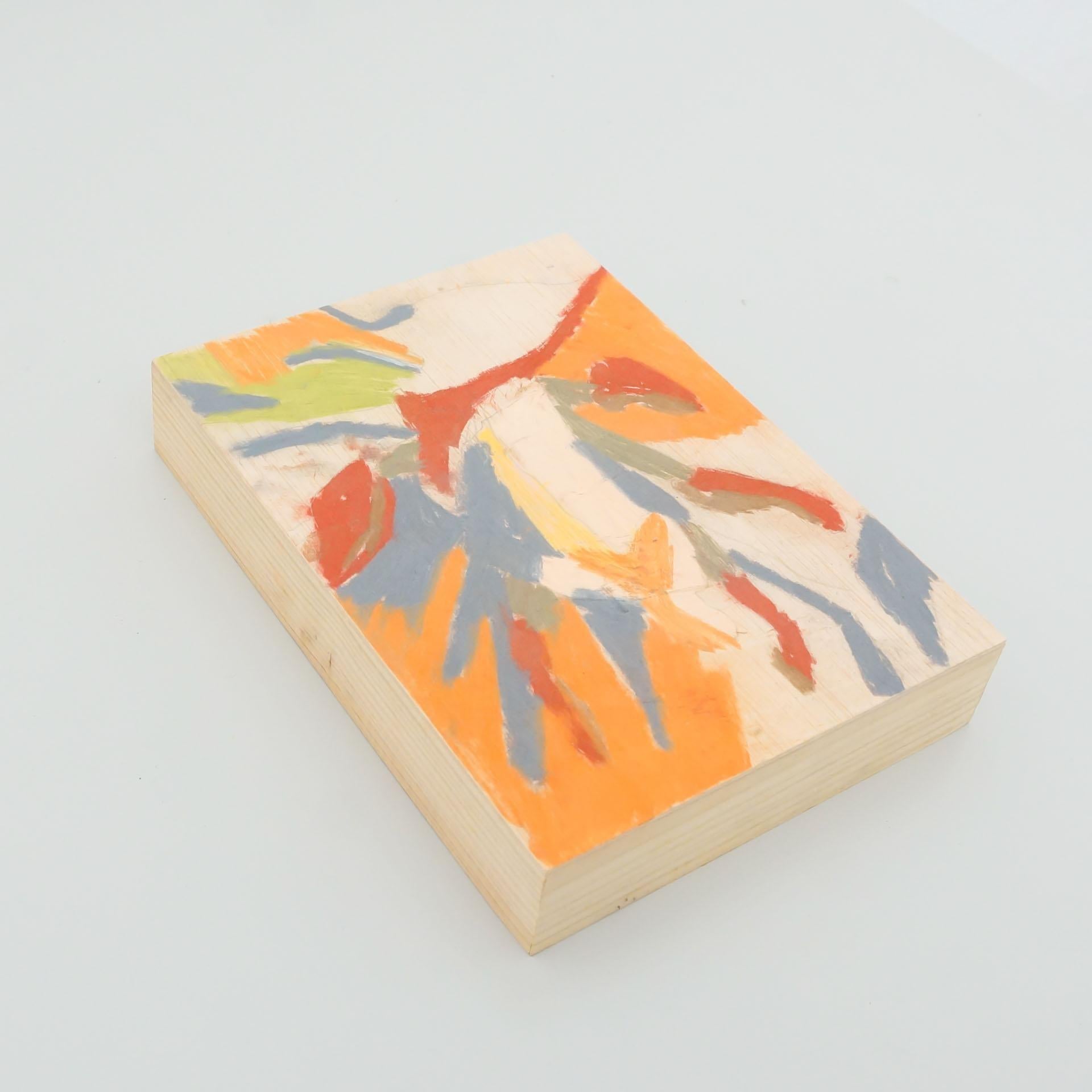 Adrian Zeitgenössisches abstraktes Gemälde auf Holz, 2020 (Moderne der Mitte des Jahrhunderts) im Angebot