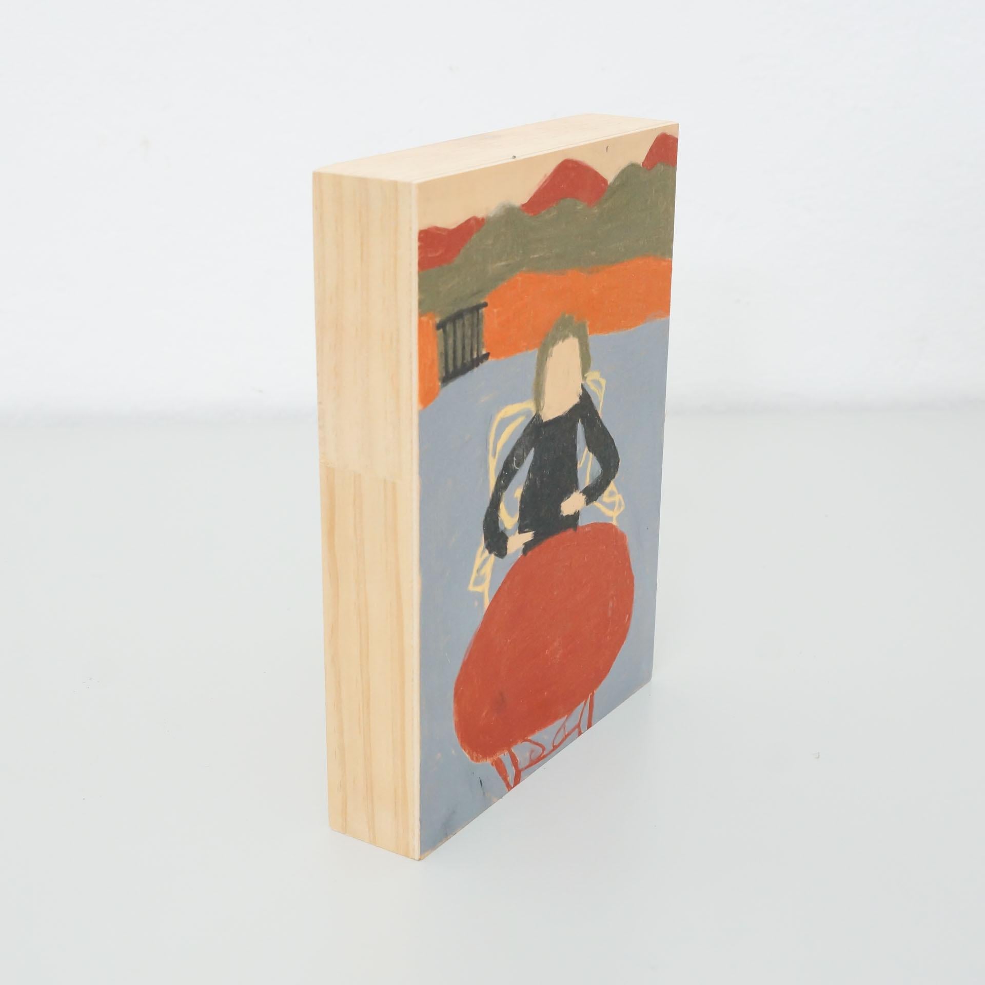 Peinture abstraite contemporaine sur bois, Adrian, 2020 en vente 1