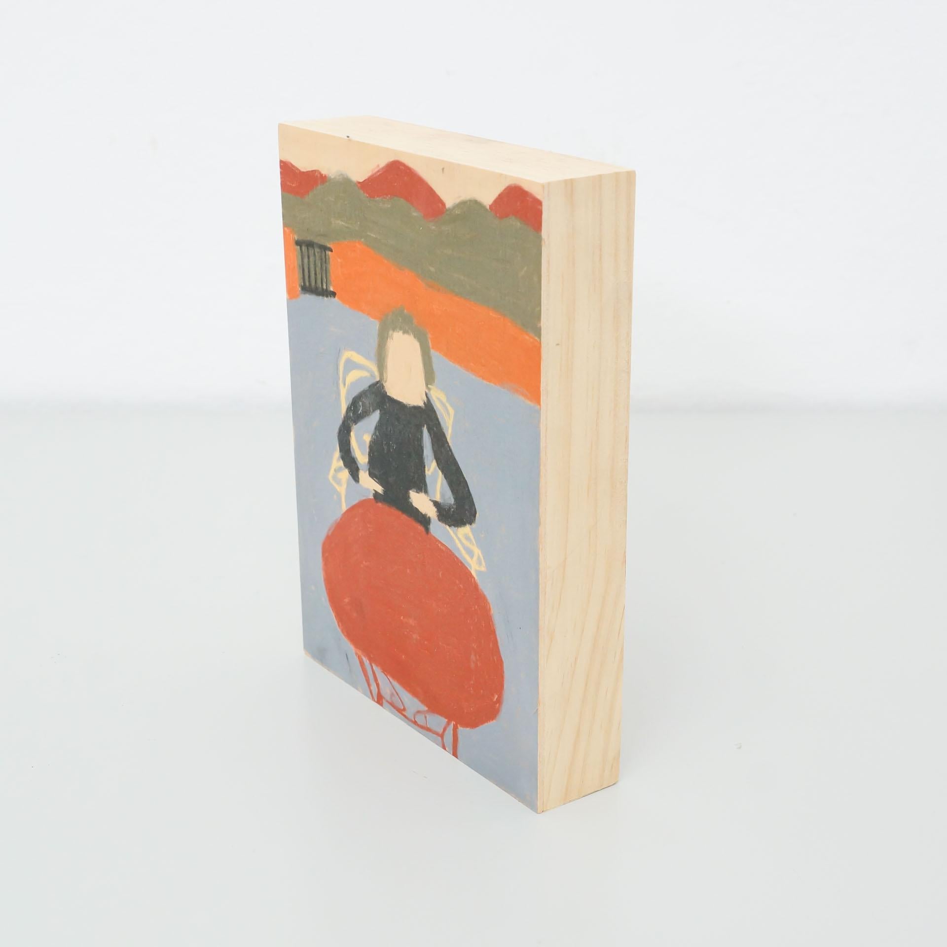 Adrian Contemporary Abstract Painting on Wood, 2020 4