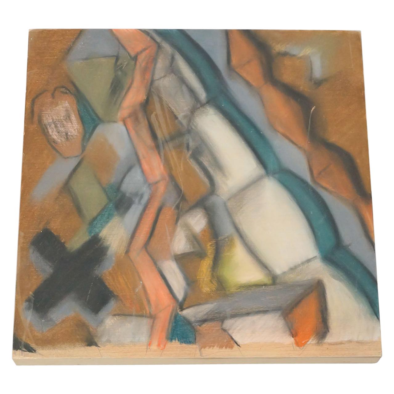 Peinture abstraite contemporaine sur bois, Adrian, 2020