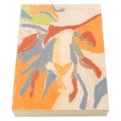 Adrian Zeitgenössisches abstraktes Gemälde auf Holz, 2020
