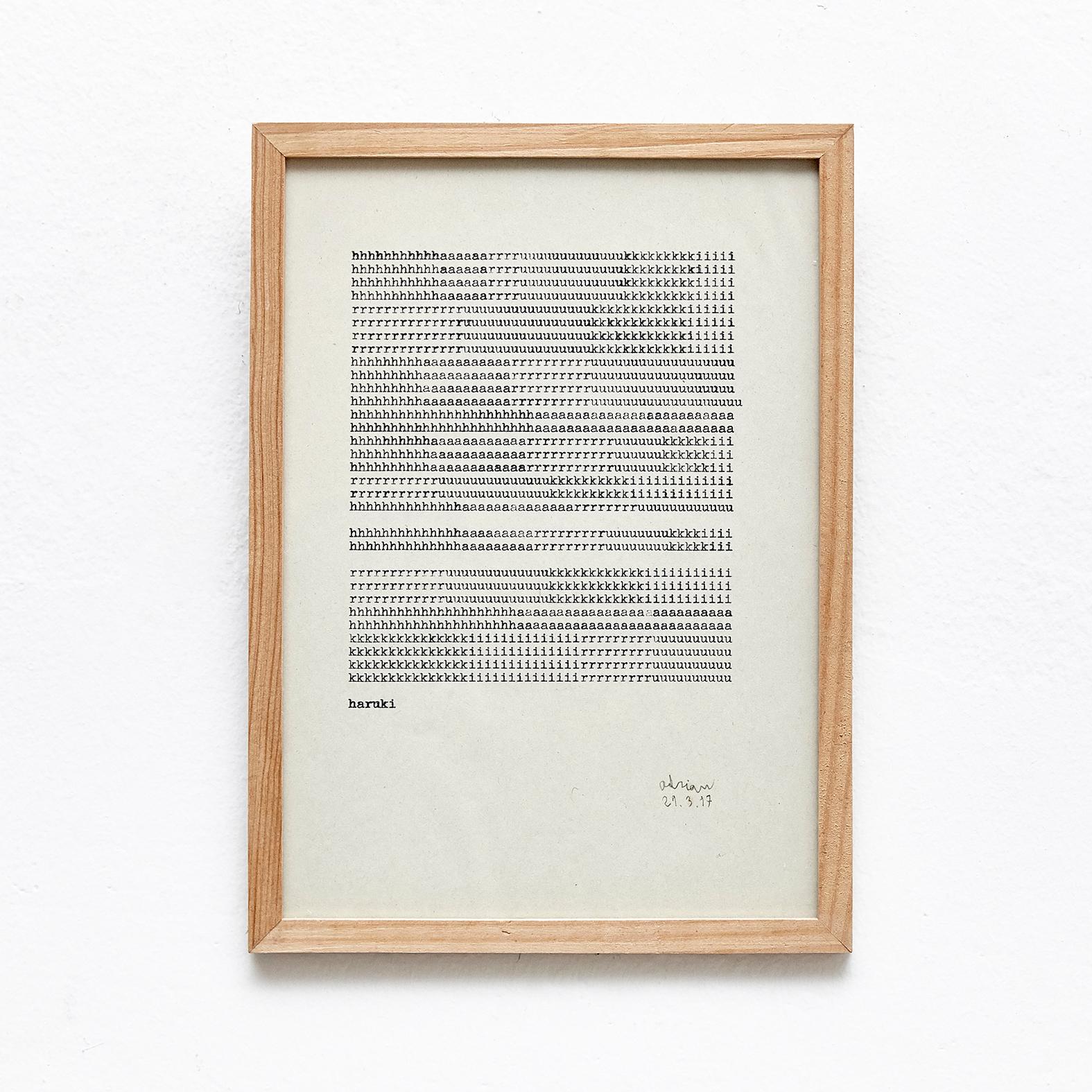 Spagnolo Adrian Poesia Contemporanea, Haruky in vendita