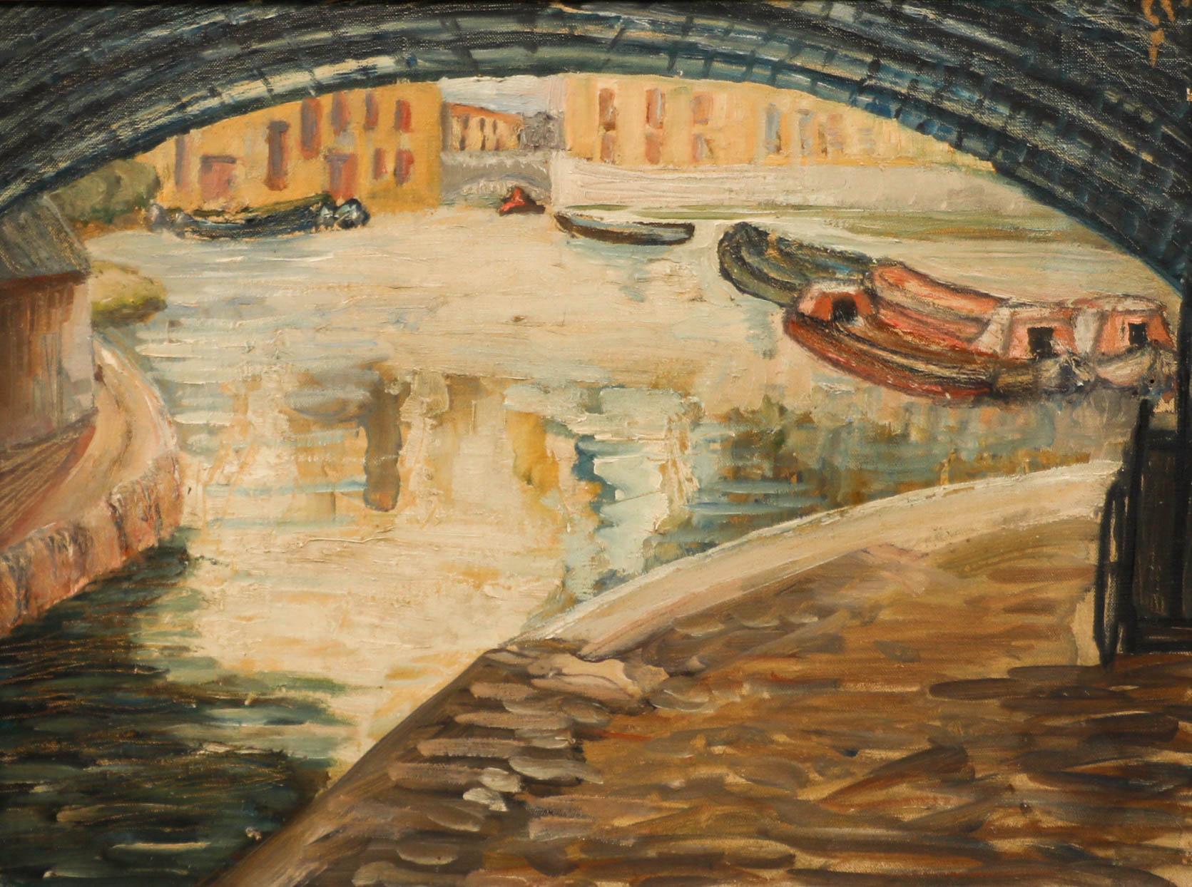 Attrib. Adrian Daintry RWA (1902-1988) - Mid 20th Century Oil, Under the Bridge - Painting by Adrian Daintrey