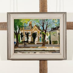 Bloomfield Road (No.17, London W9 - 20th Century Oil Painting with House + Trees