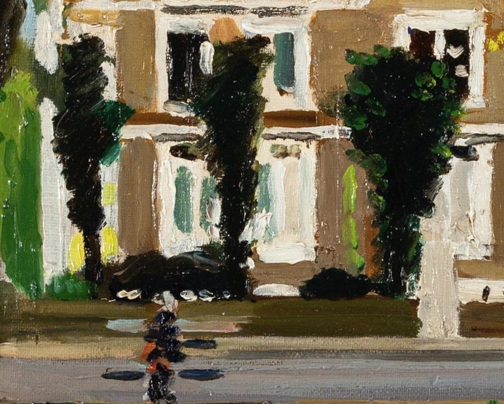 Bloomfield Road (No.17, London W9 - Pittura ad olio del XX secolo con casa e alberi in vendita 2