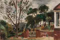 The Country House, 1926 circa - 20th Century Landscape Oil Painting with Trees