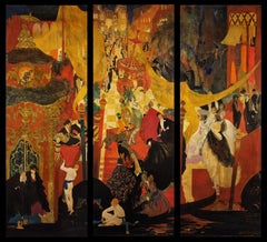 Déco venetian carnival party hosted by Luisa Casati triptych, Etienne Drian